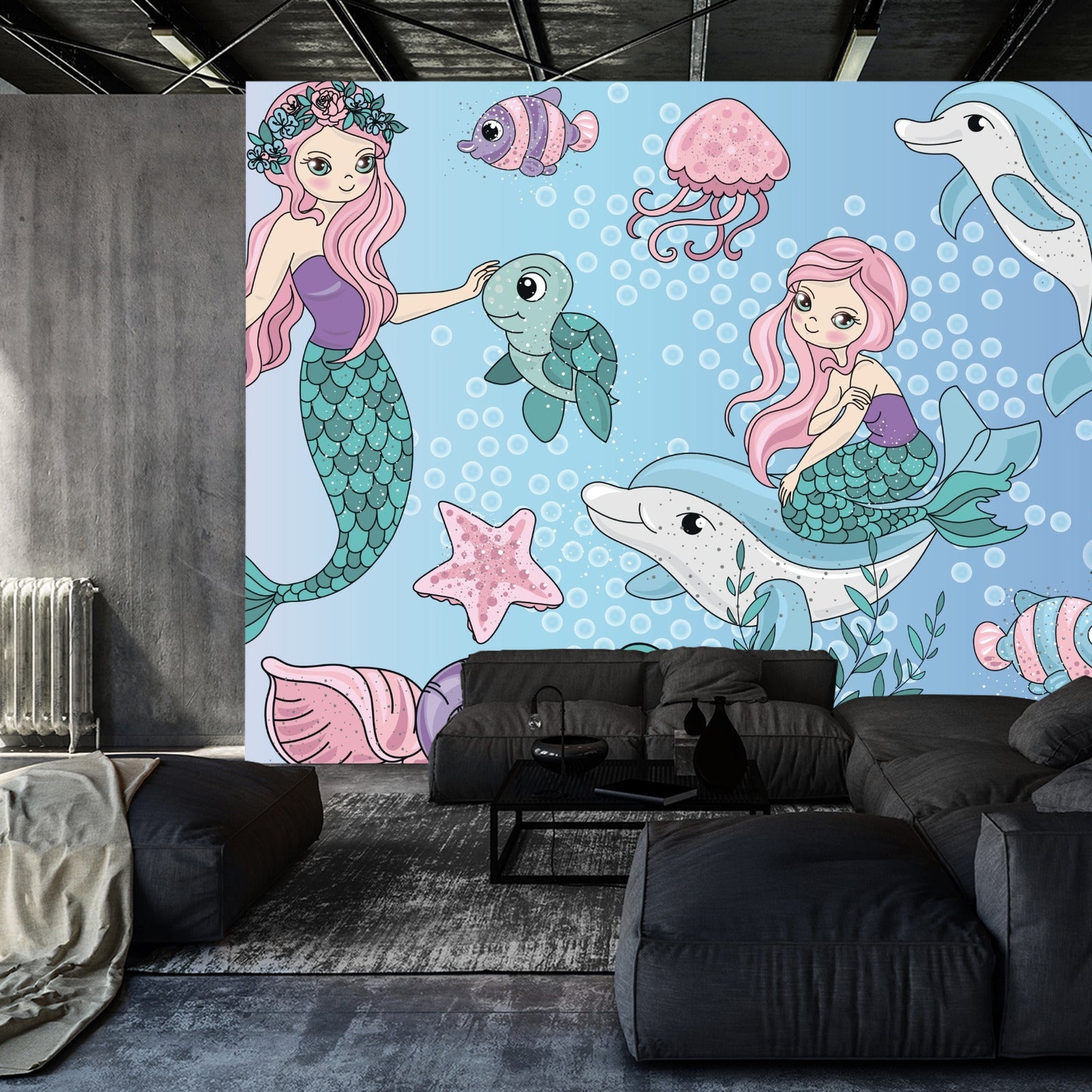 Fototapet Havfruer Med Sjødyr