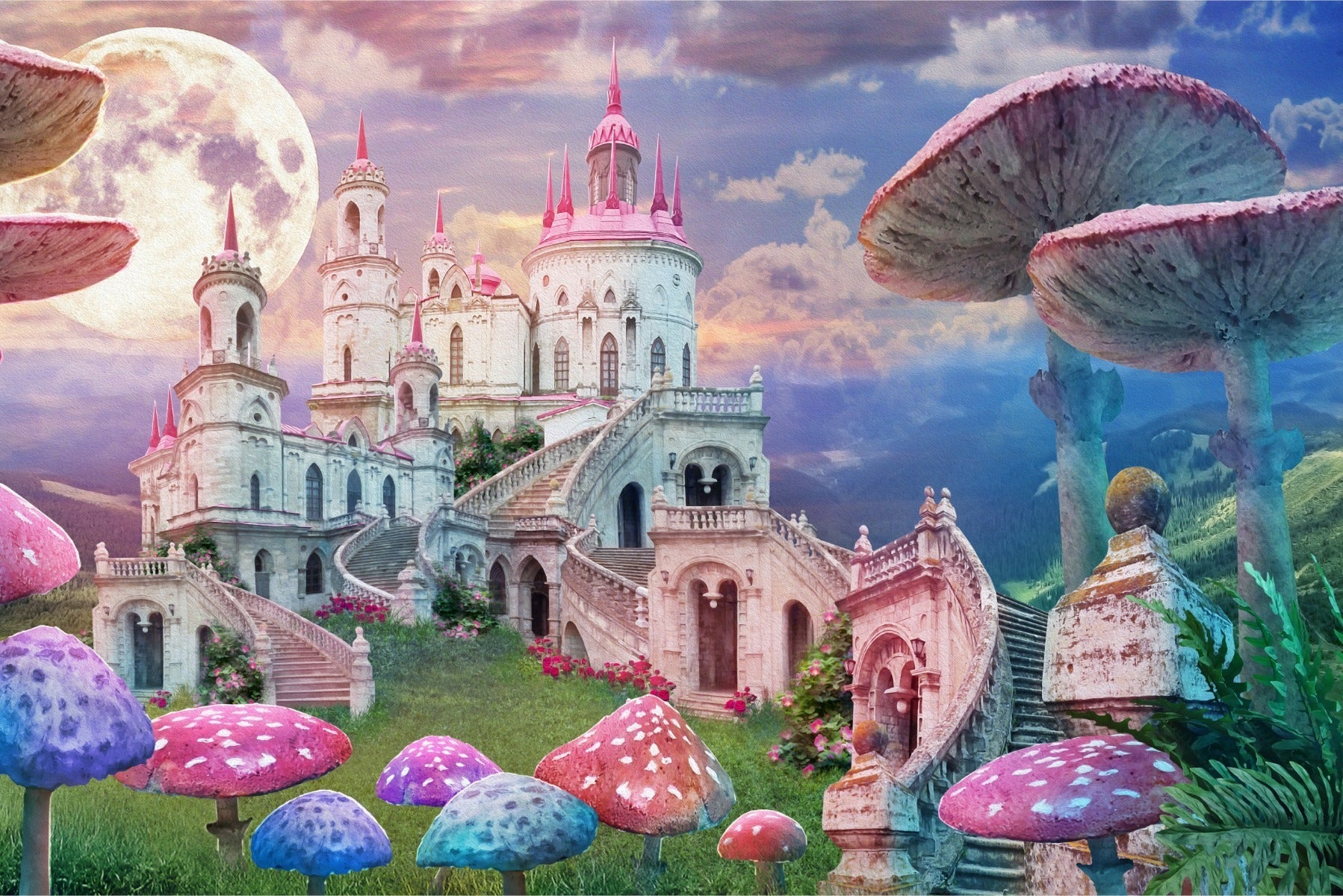 Fototapet Slott I Fantastisk Land