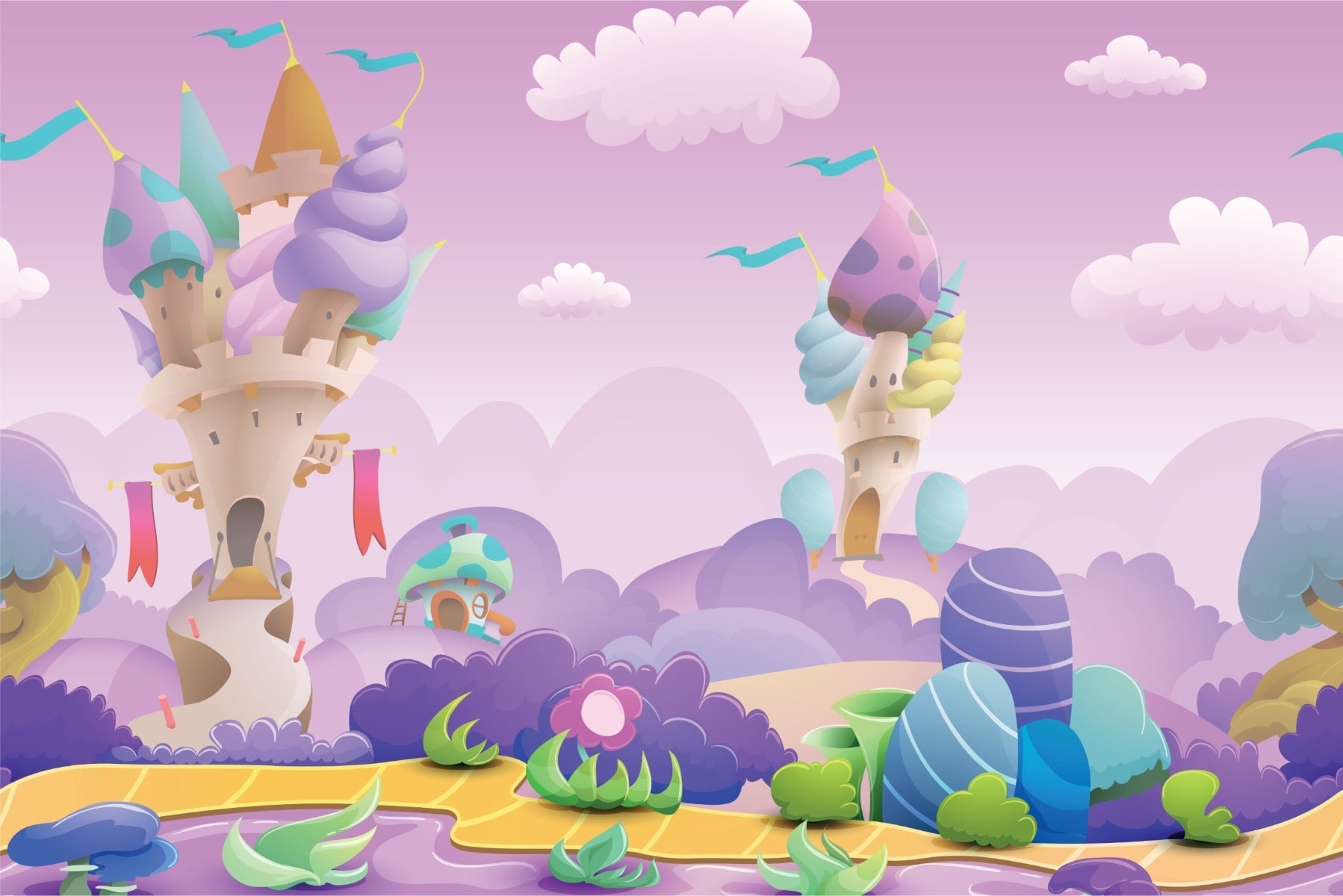 Fototapet Fargerikt Eventyrland