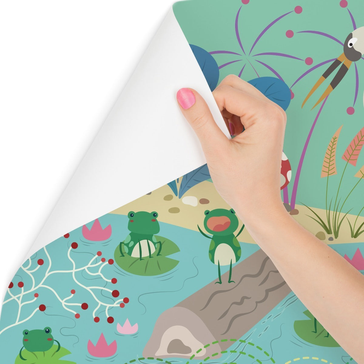 Fototapet Eventyrfrosker I Dammen