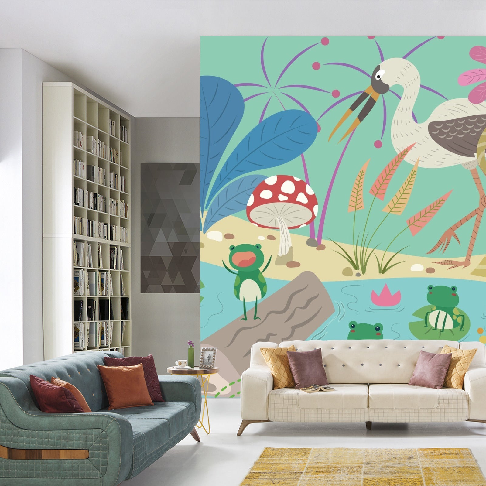 Fototapet Eventyrfrosker I Dammen