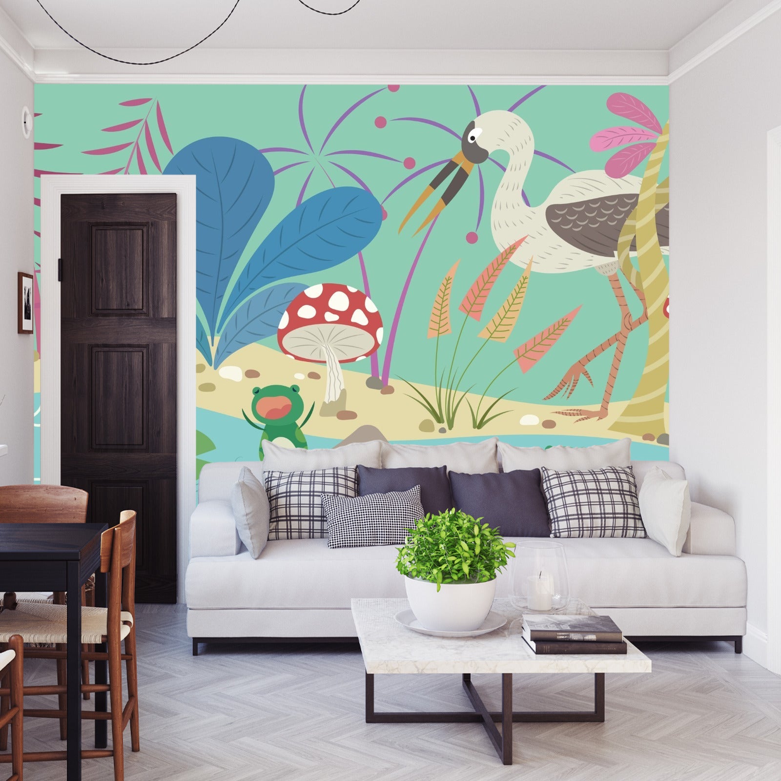 Fototapet Eventyrfrosker I Dammen