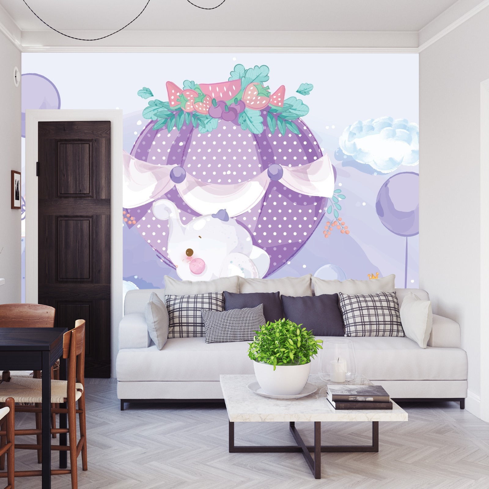 Fototapet Eventyrdyr Med Ballonger