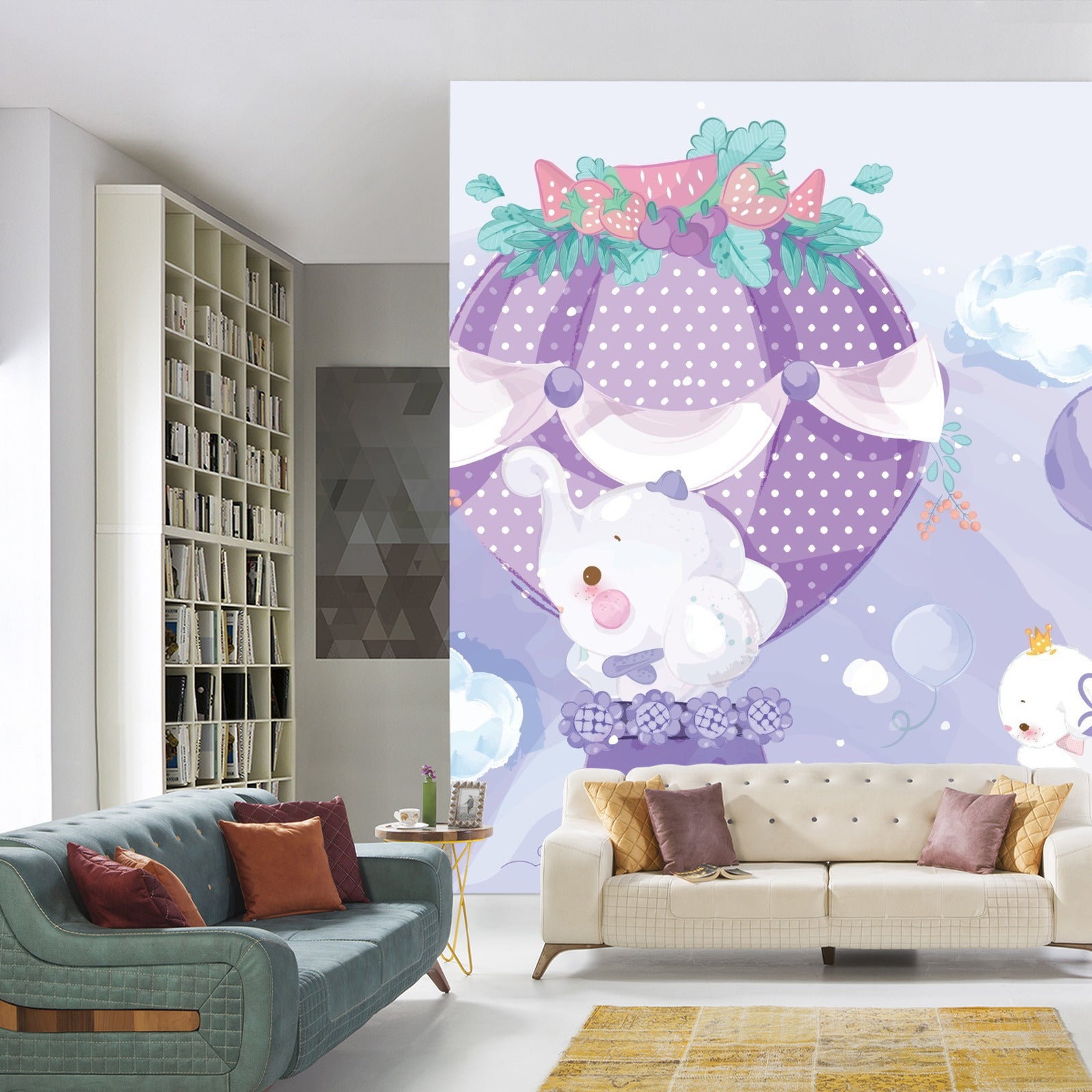 Fototapet Eventyrdyr Med Ballonger