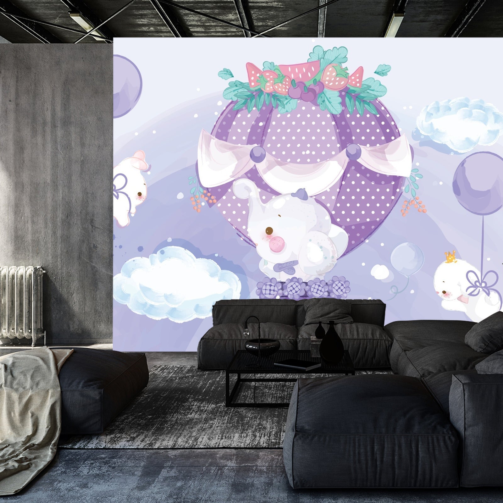 Fototapet Eventyrdyr Med Ballonger