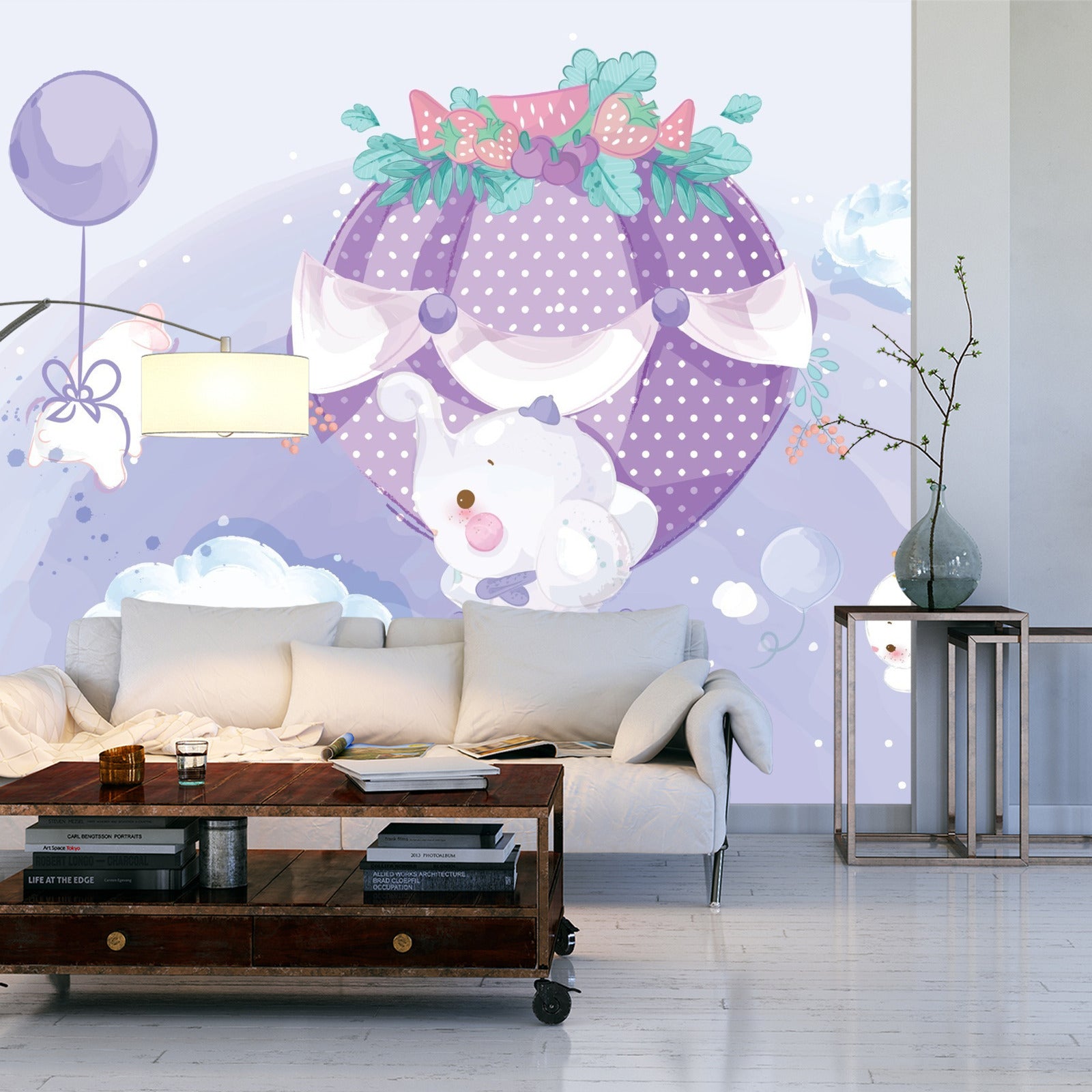 Fototapet Eventyrdyr Med Ballonger