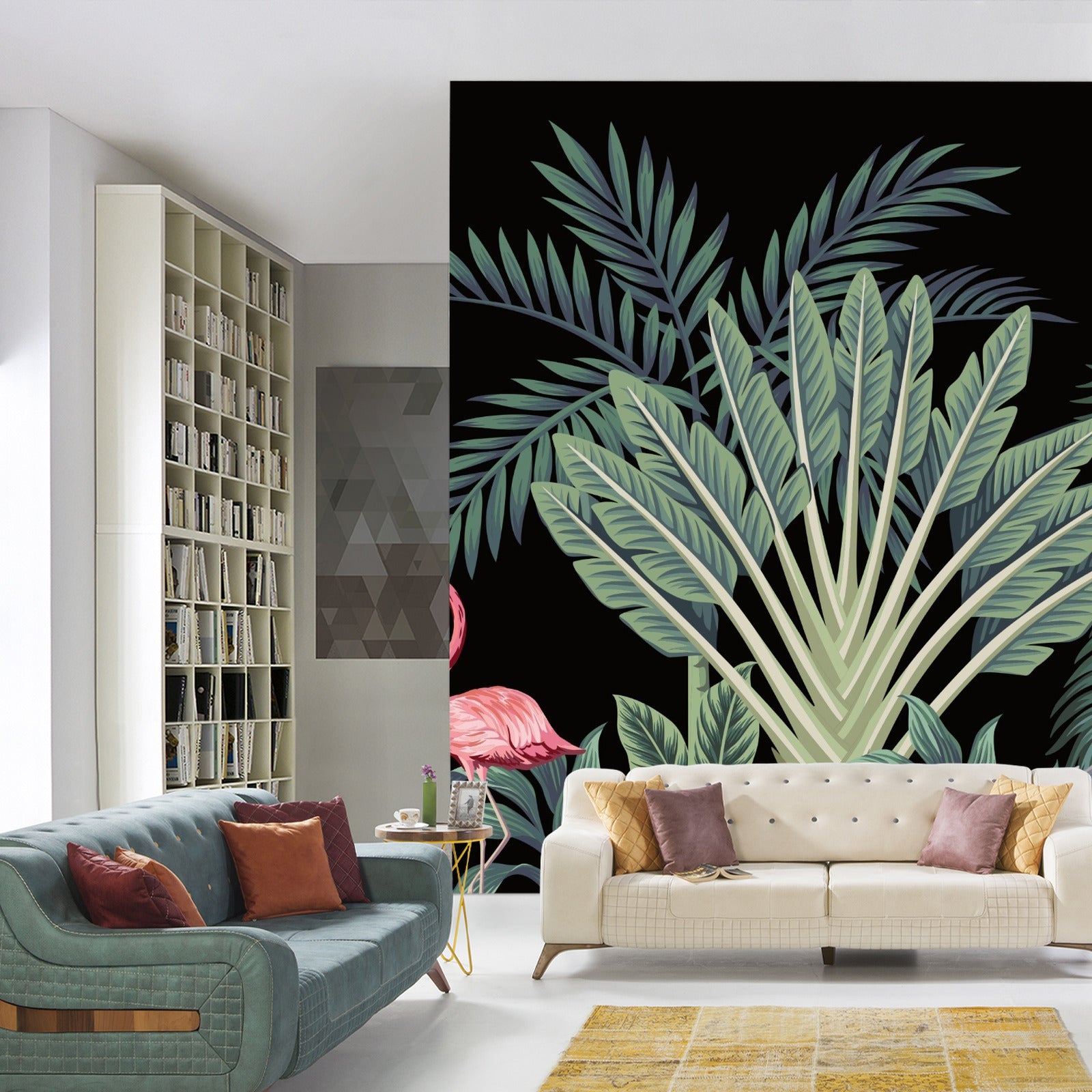 Fototapet Eksotiske Dyr Blant Palmer