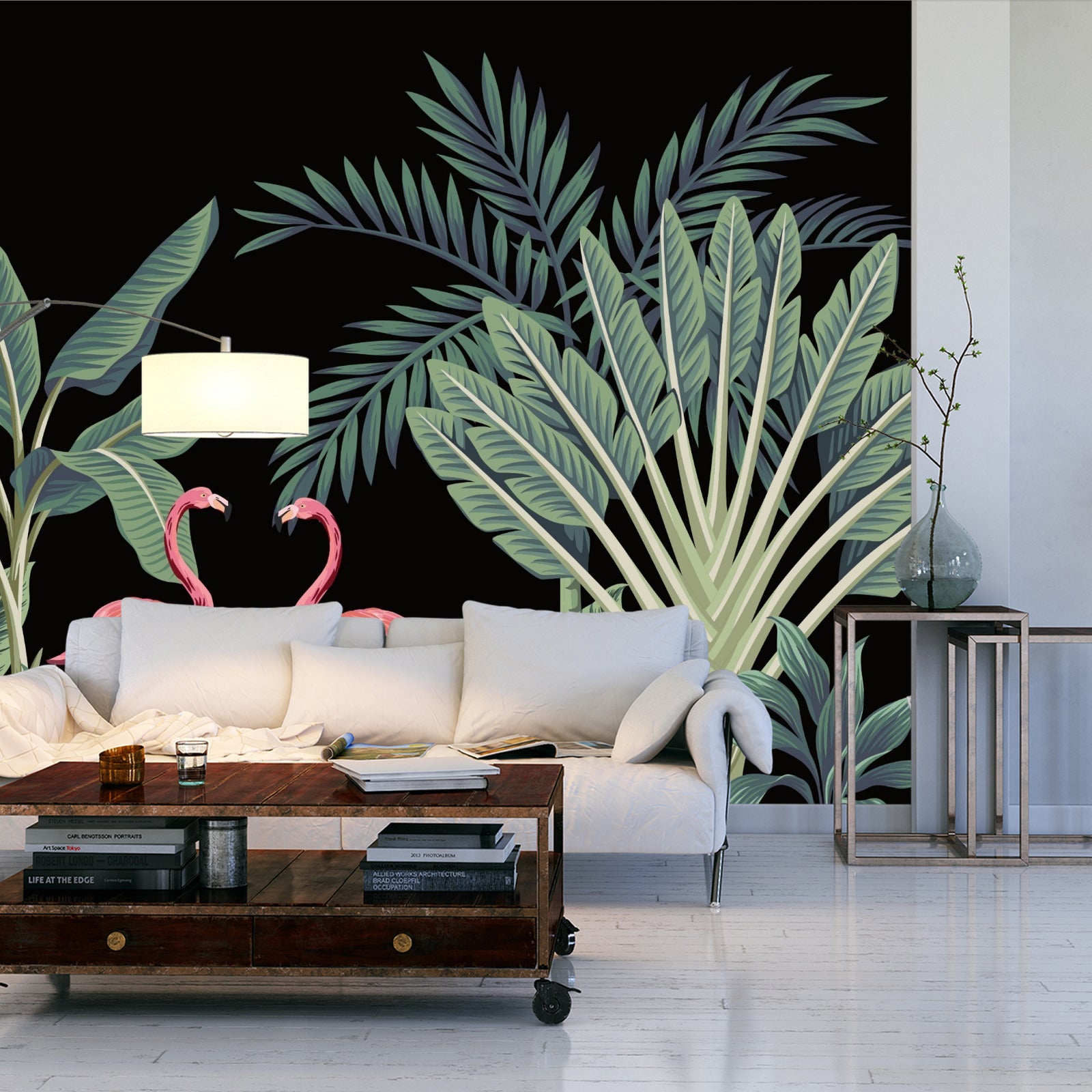 Fototapet Eksotiske Dyr Blant Palmer