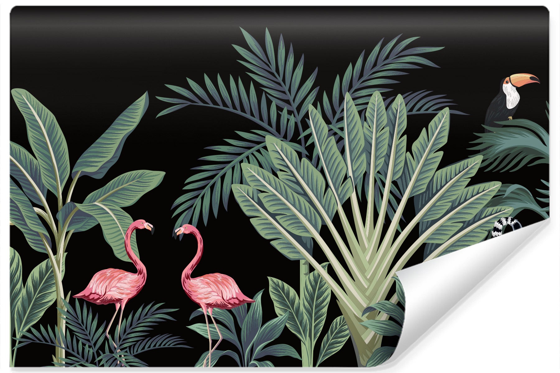 Fototapet Eksotiske Dyr Blant Palmer