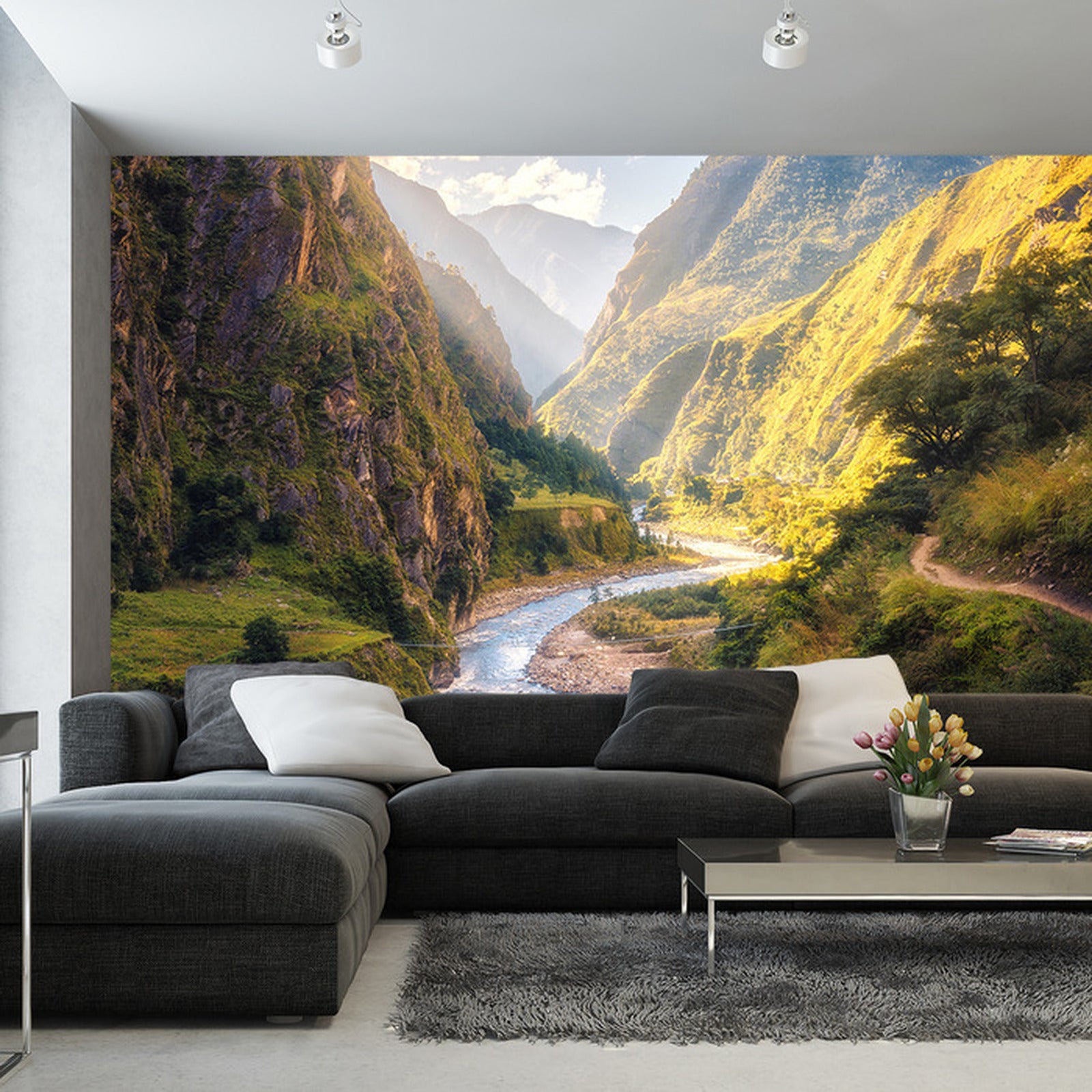 Fototapet Skogsfjell