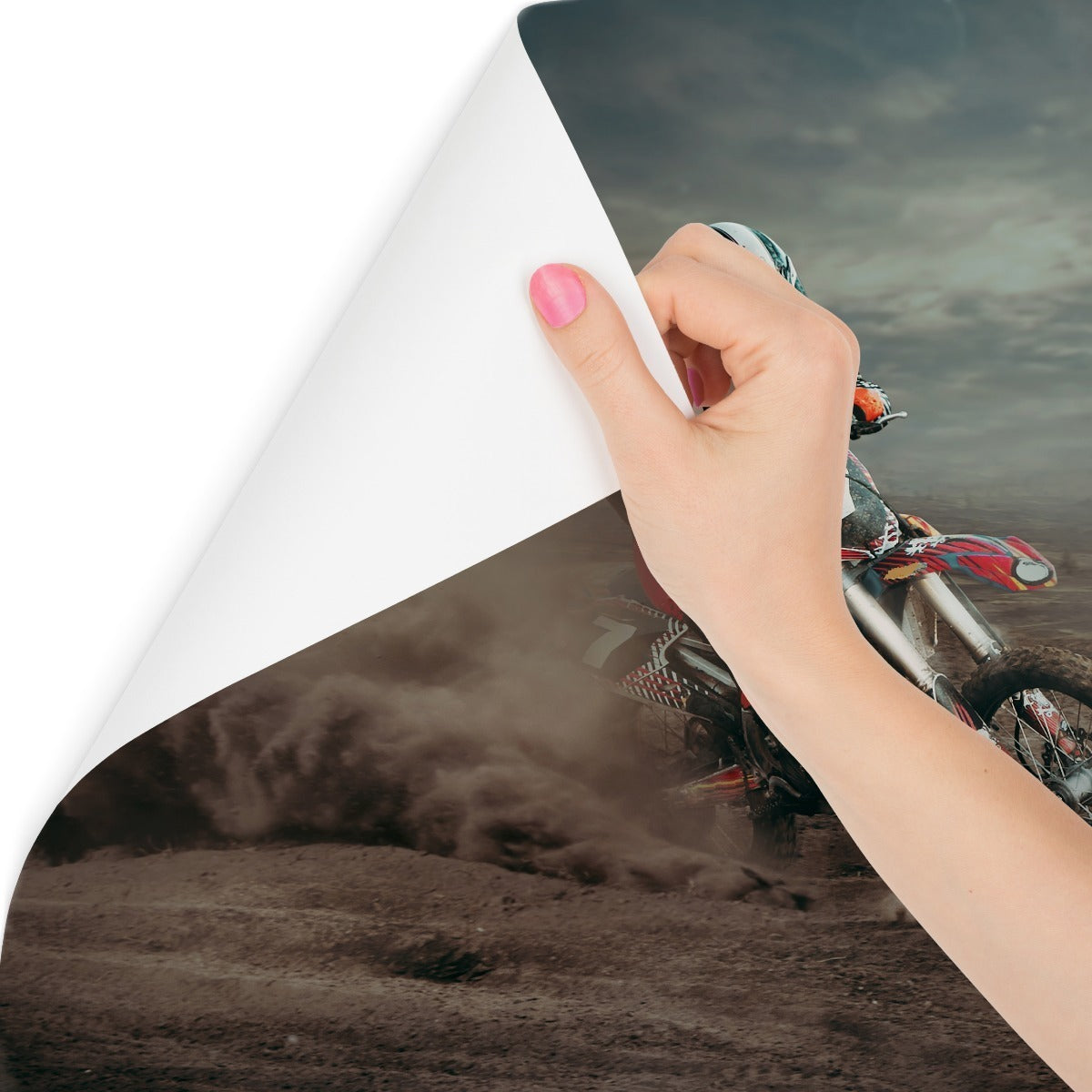 Fototapet Motocross-Rytter I Ørkenen