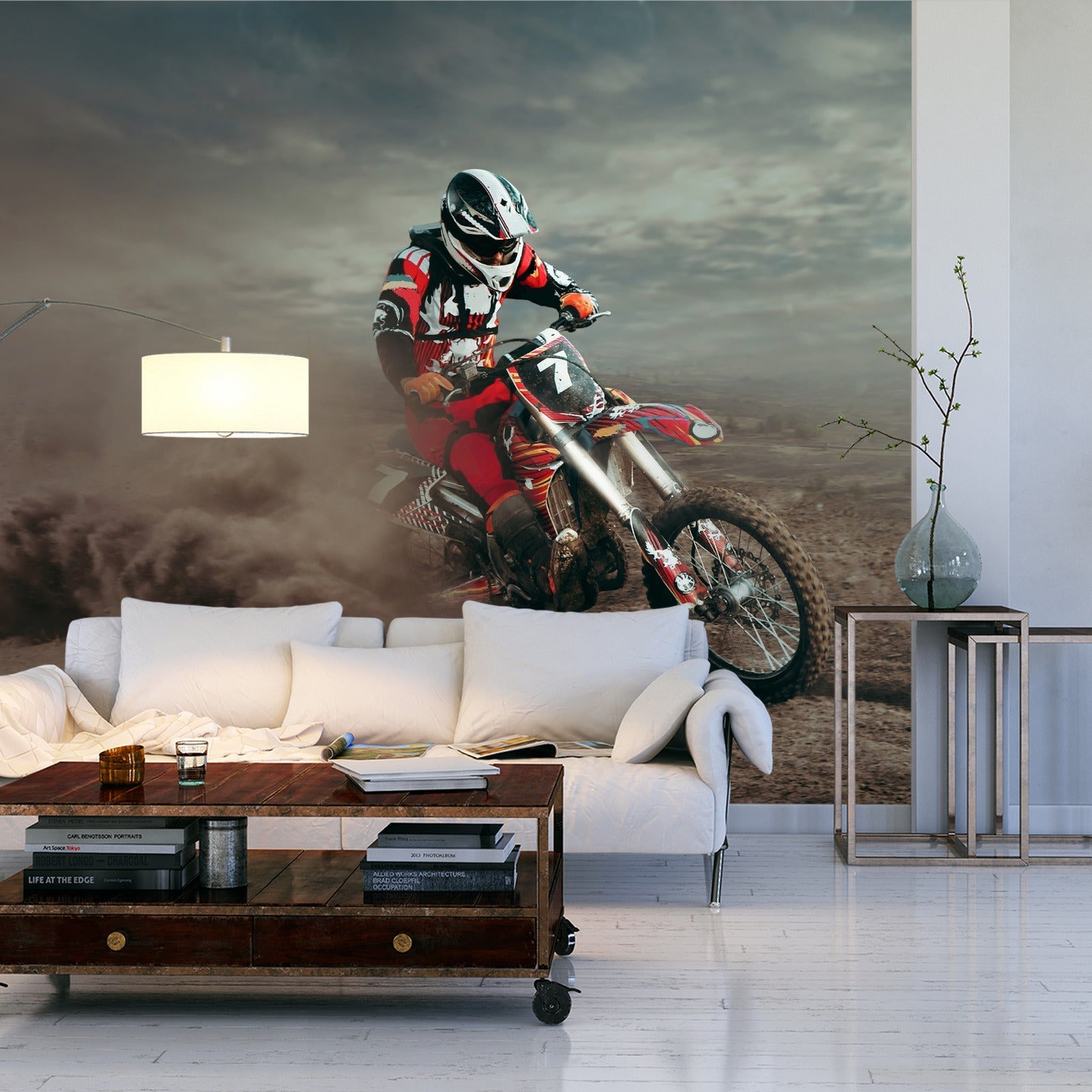 Fototapet Motocross-Rytter I Ørkenen