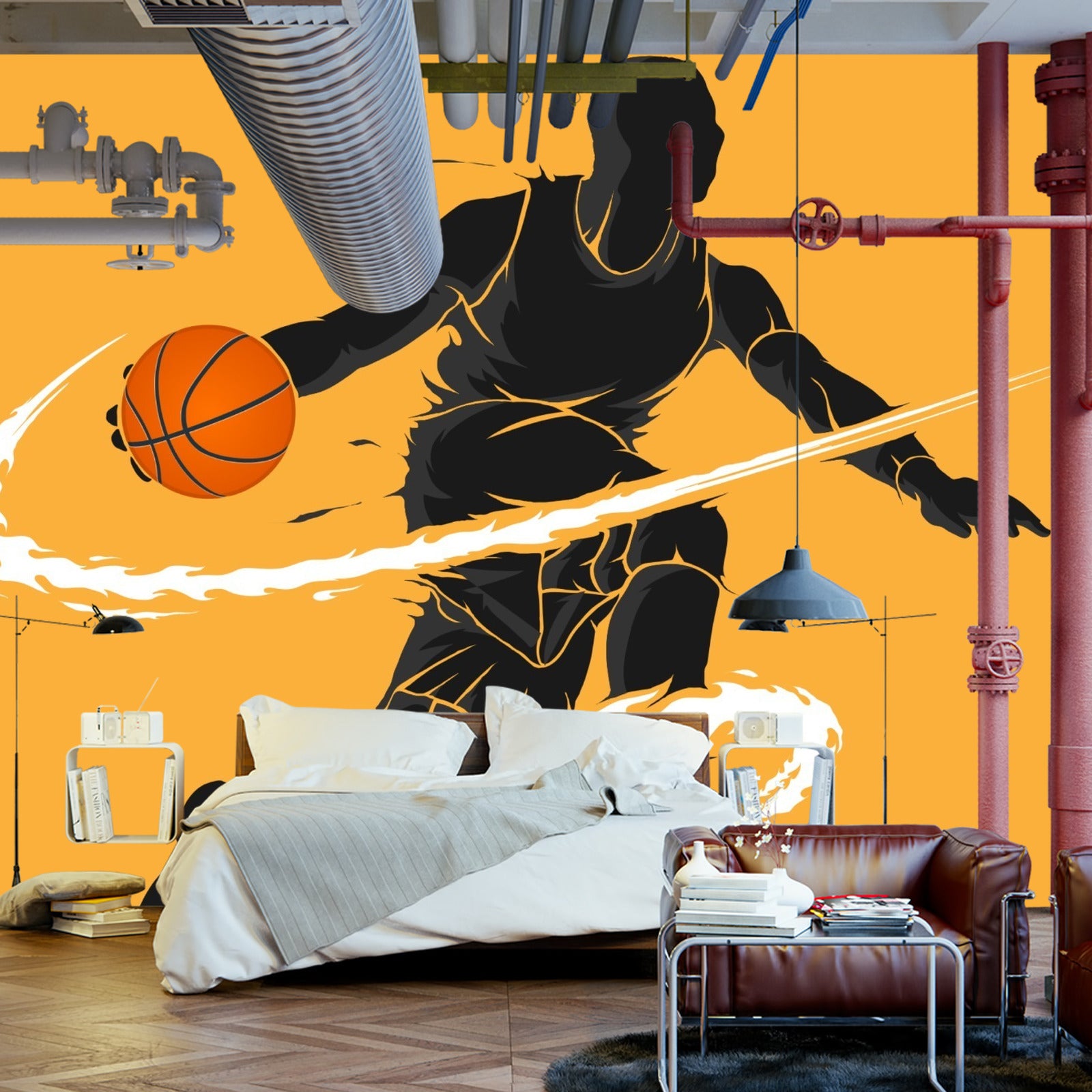 Fototapet Driblende Basketballspiller