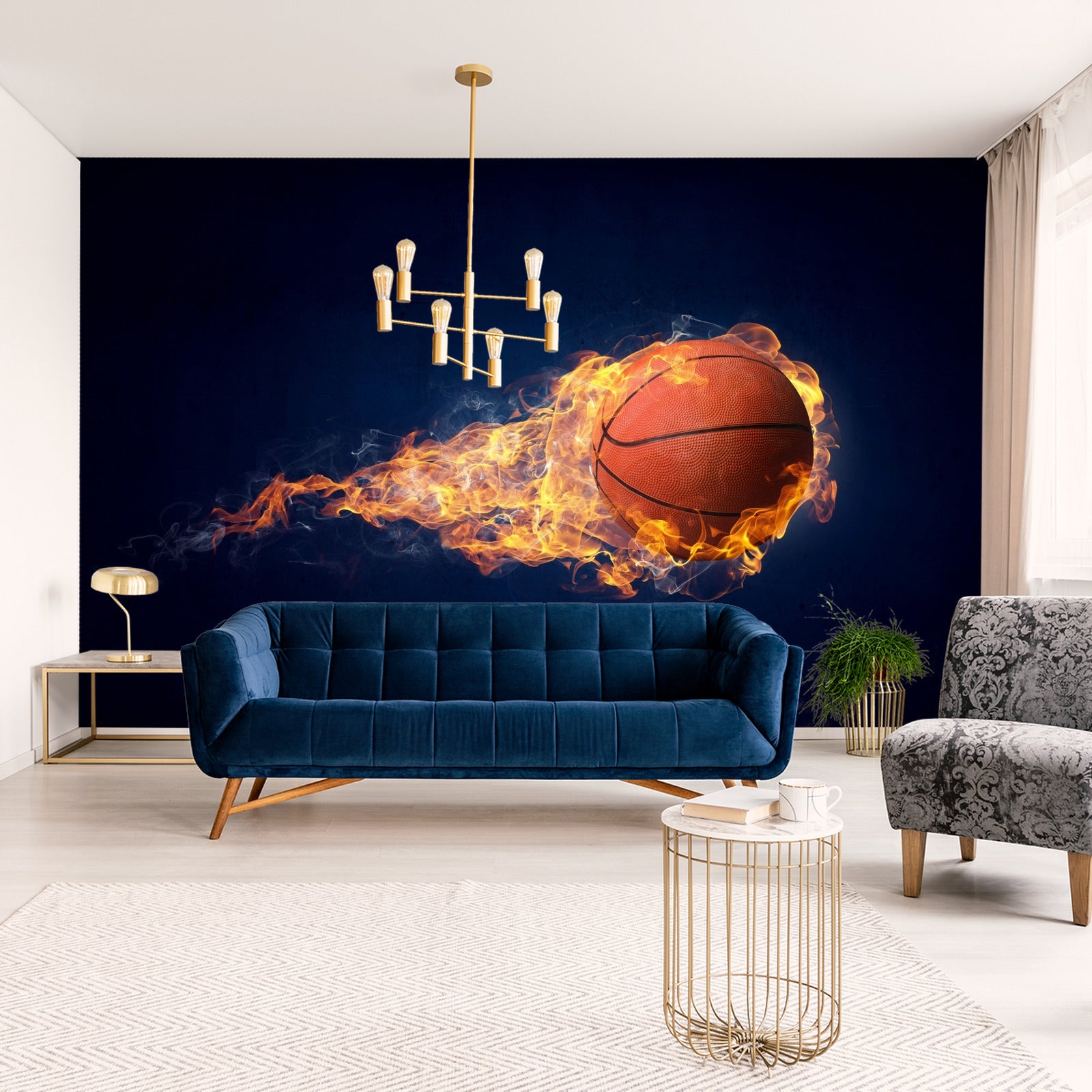 Fototapet Brennende Basketballball