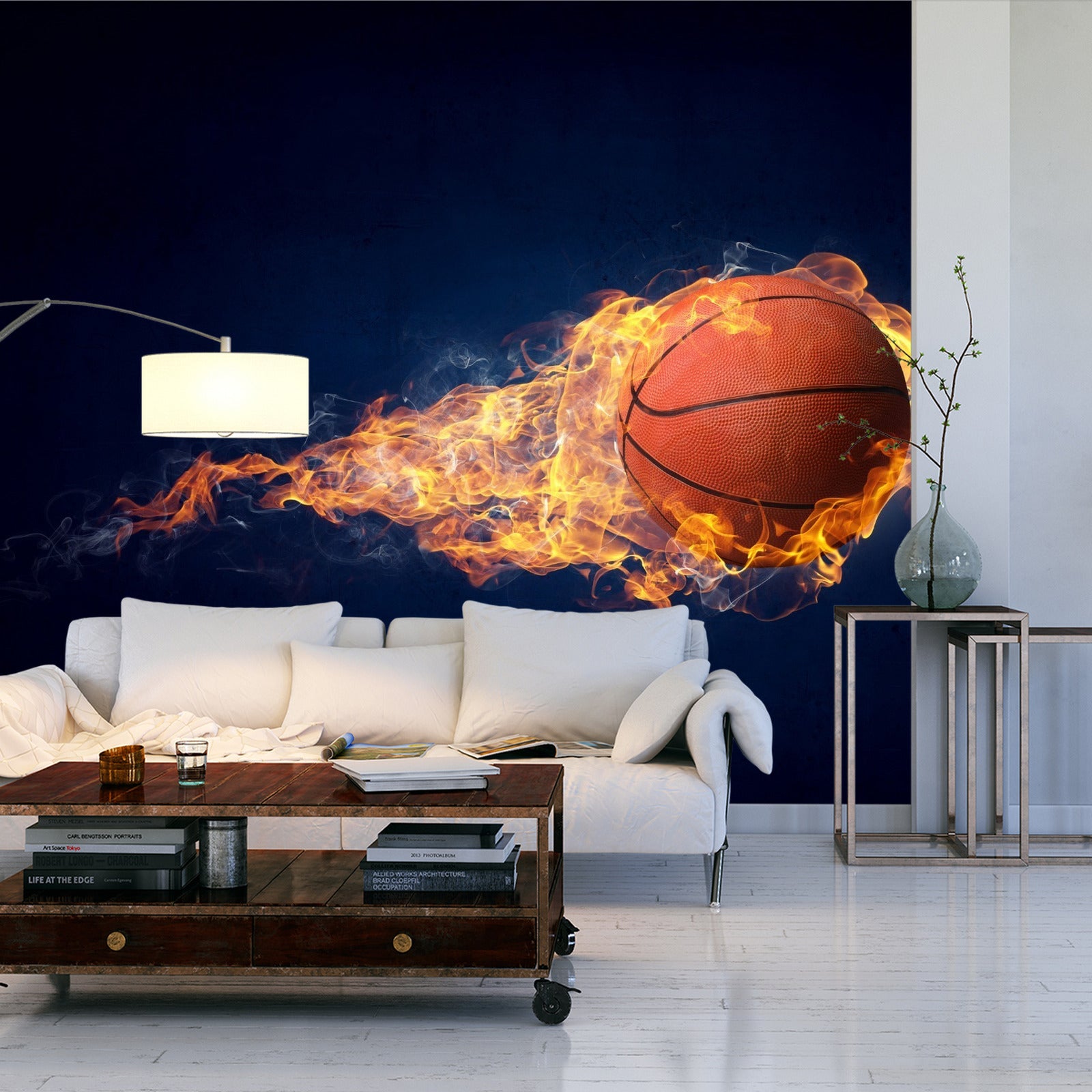 Fototapet Brennende Basketballball