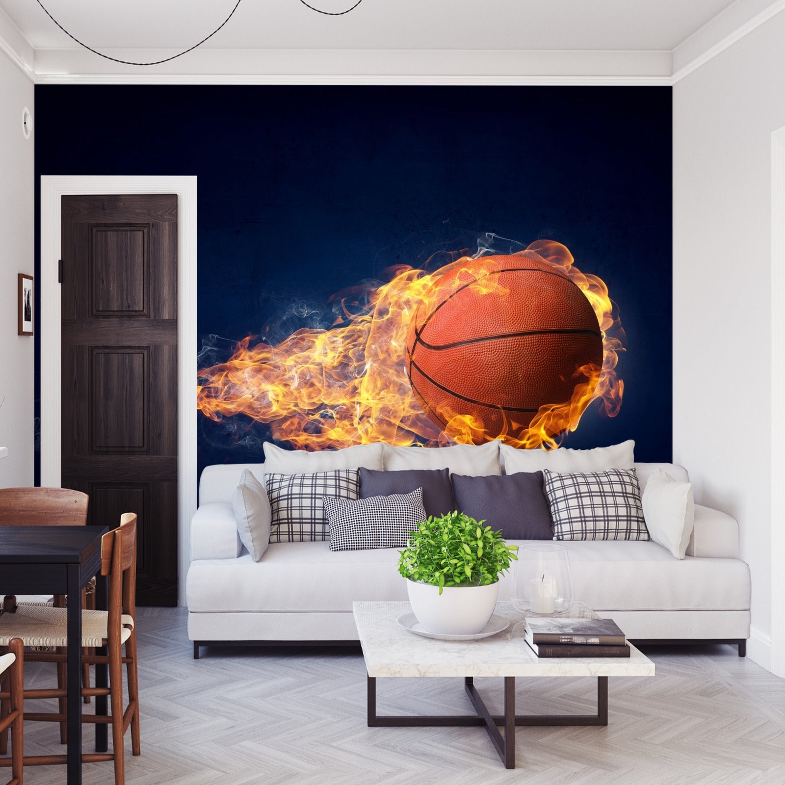 Fototapet Brennende Basketballball