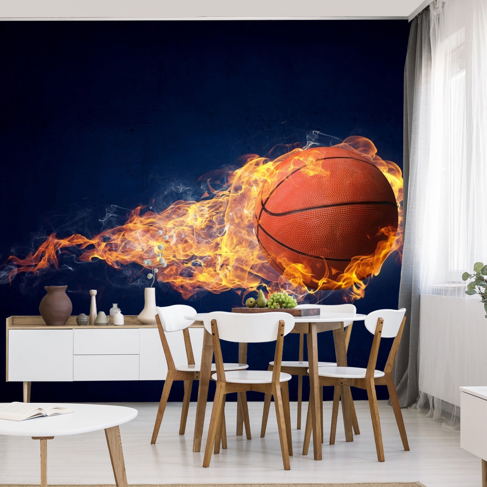 Fototapet Brennende Basketballball