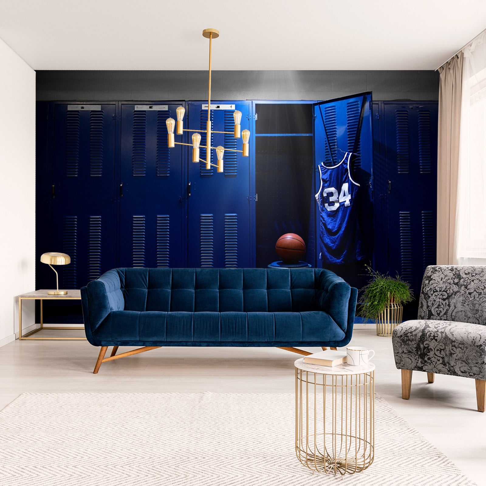 Fototapet Basketballlagets Garderobe