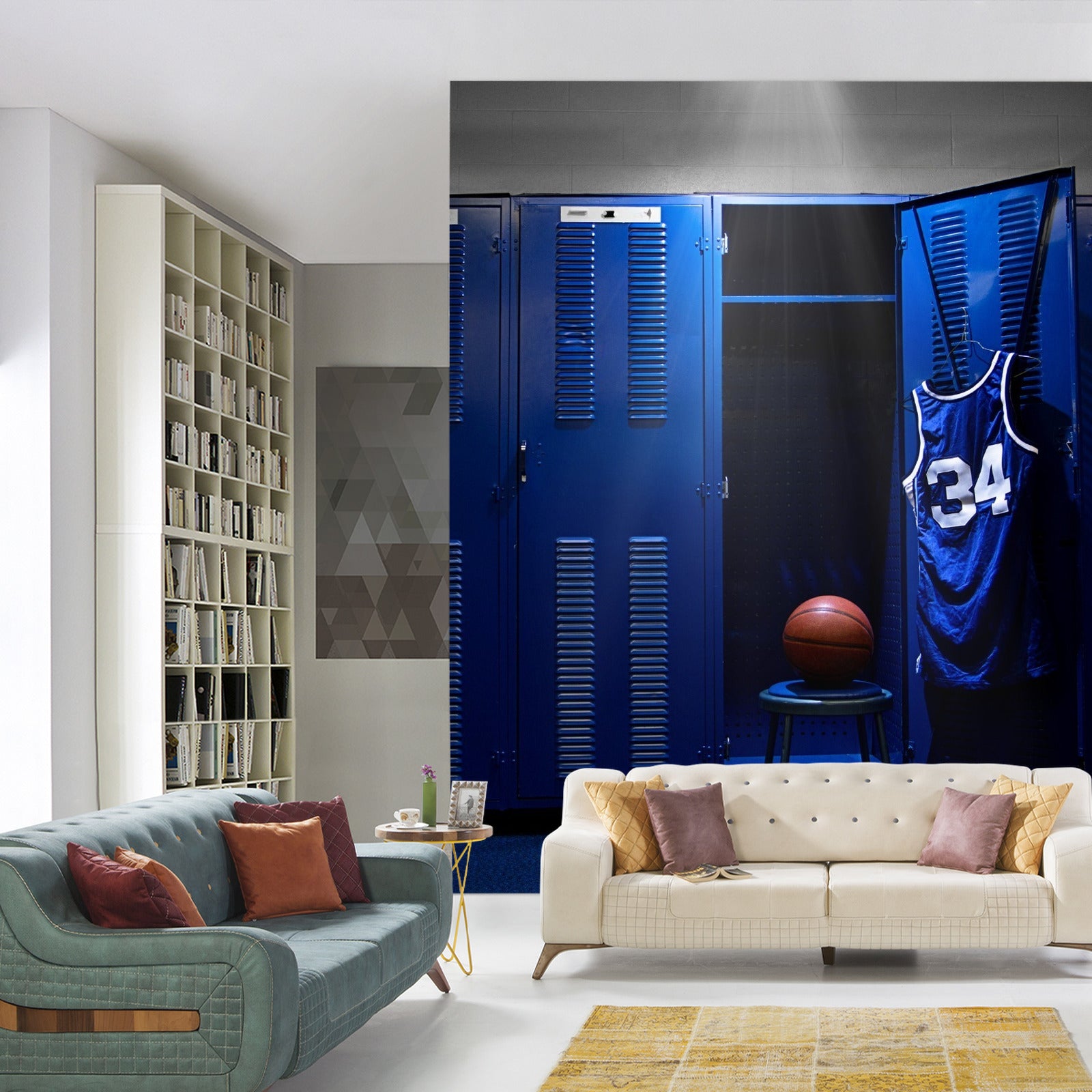 Fototapet Basketballlagets Garderobe