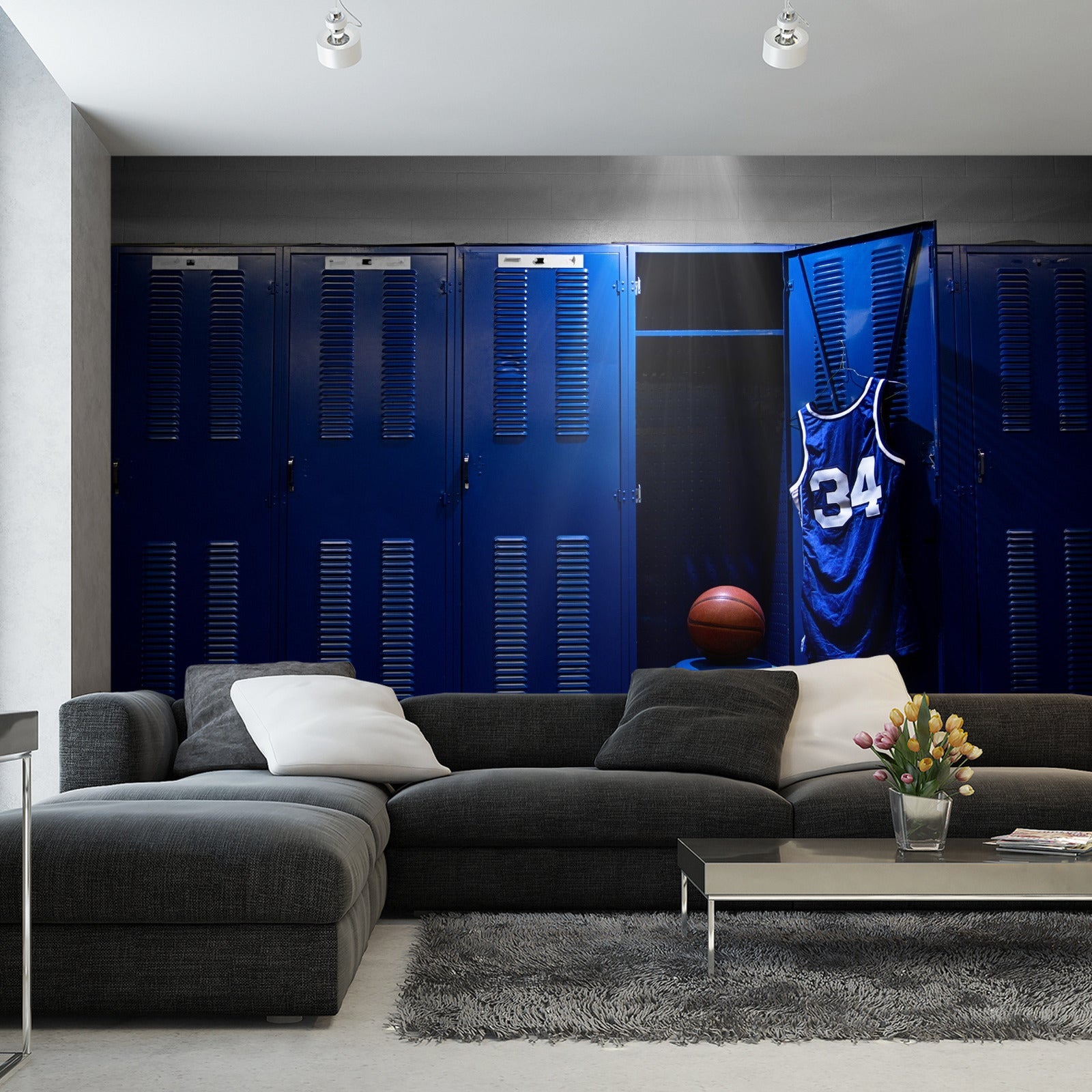 Fototapet Basketballlagets Garderobe