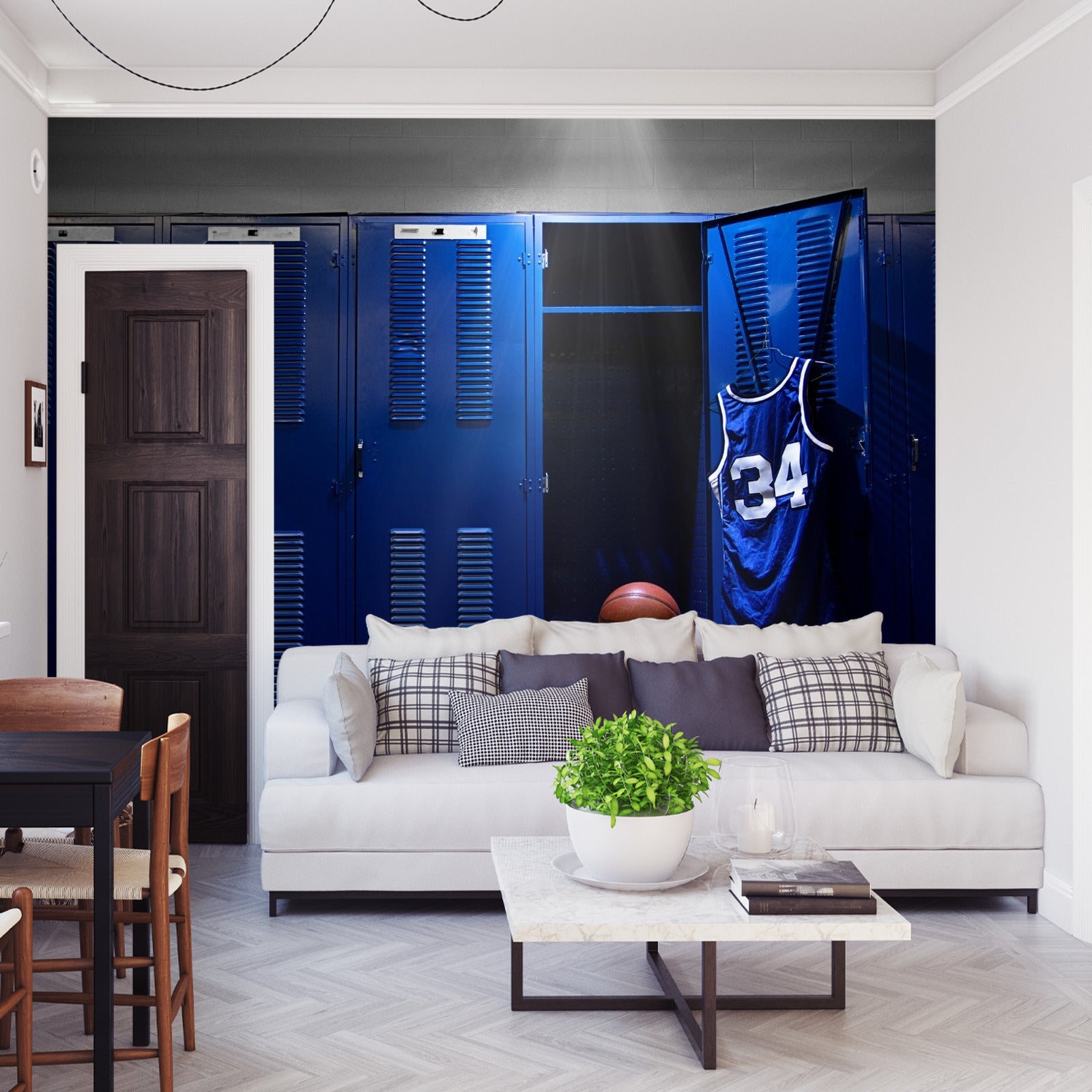 Fototapet Basketballlagets Garderobe