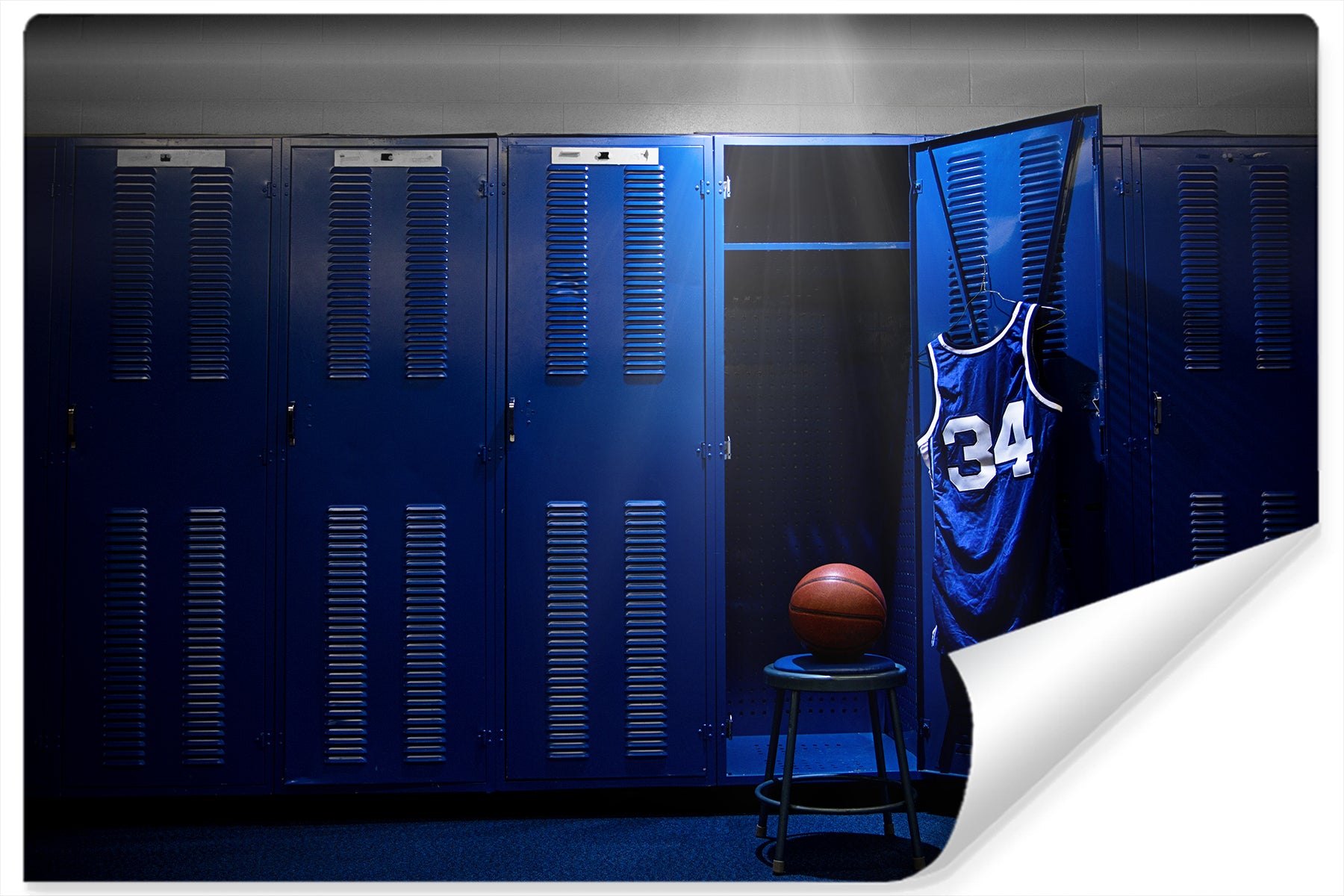 Fototapet Basketballlagets Garderobe