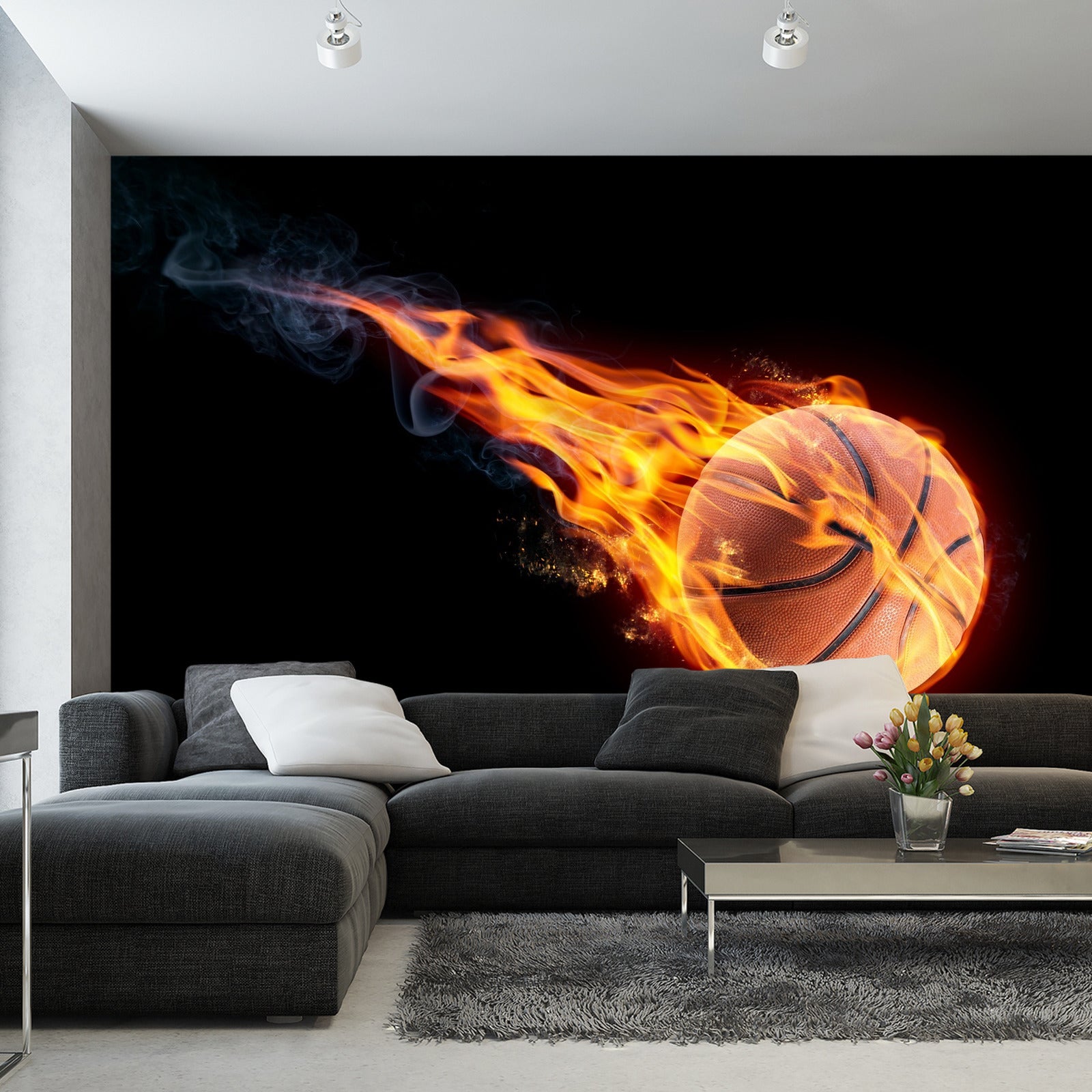 Fototapet Brennende Basketball