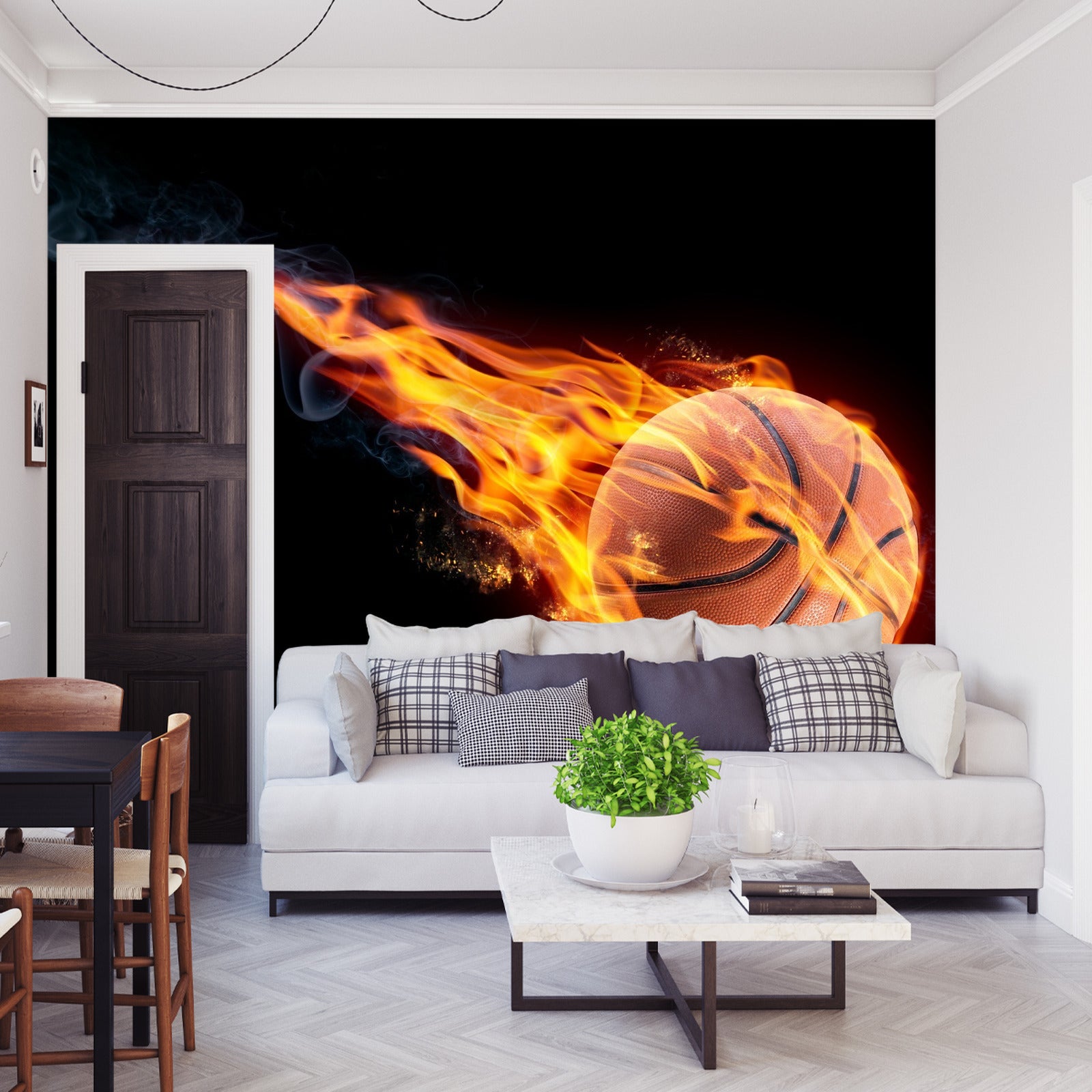 Fototapet Brennende Basketball