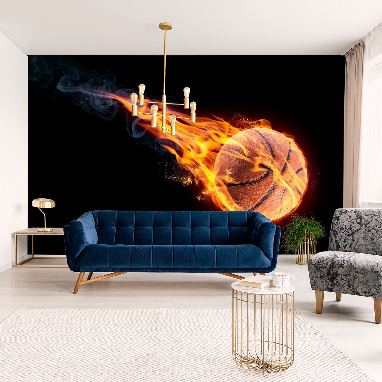 Fototapet Brennende Basketball