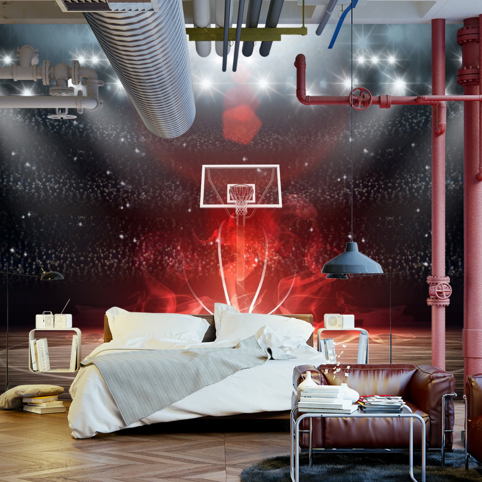 Fototapet Futuristisk Basketballbane