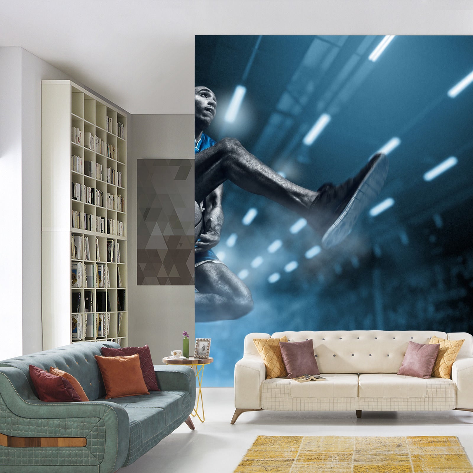 Fototapet Basketballspiller På Flukt