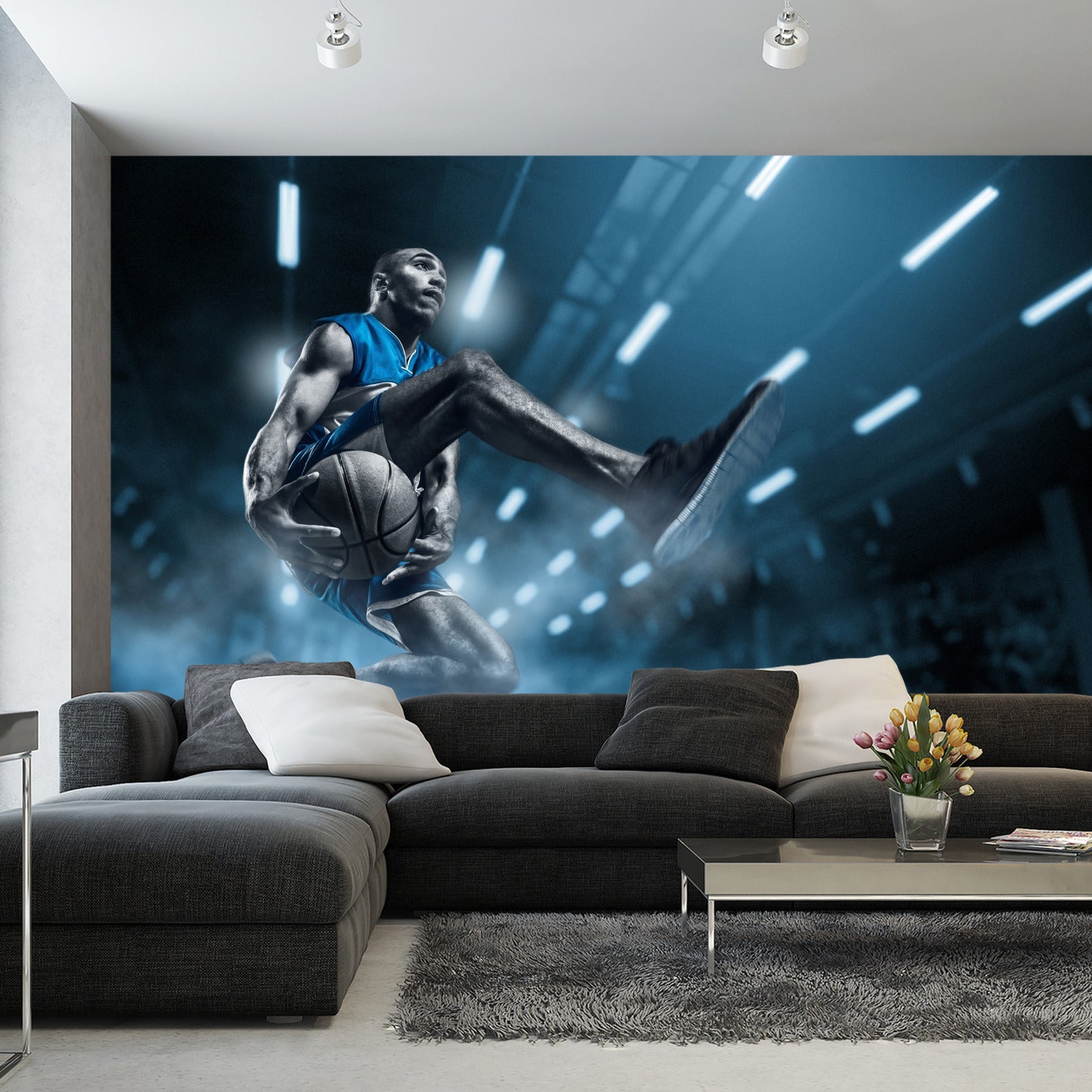 Fototapet Basketballspiller På Flukt