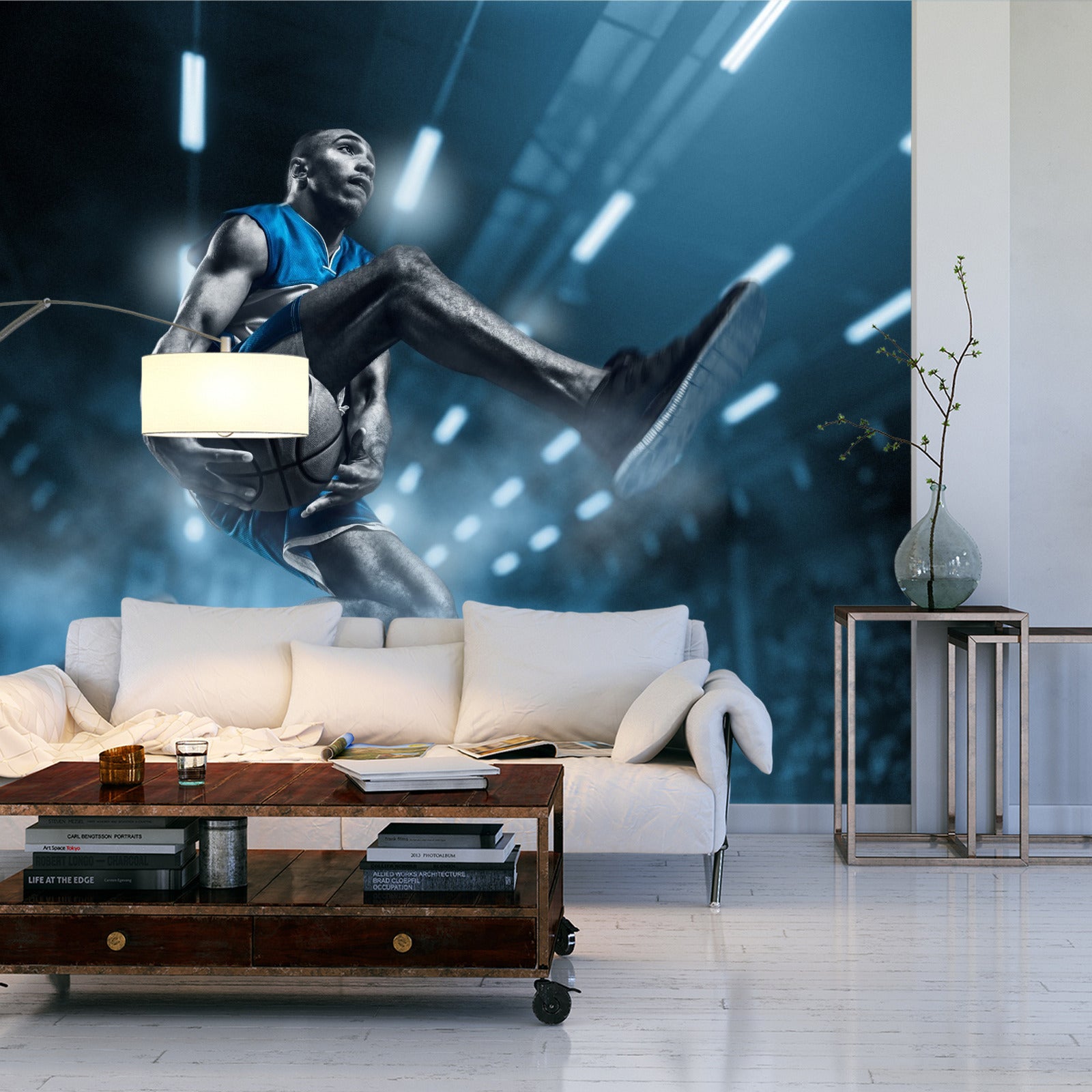 Fototapet Basketballspiller På Flukt