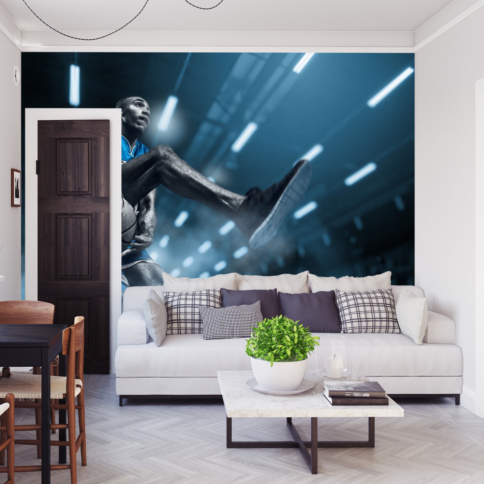 Fototapet Basketballspiller På Flukt