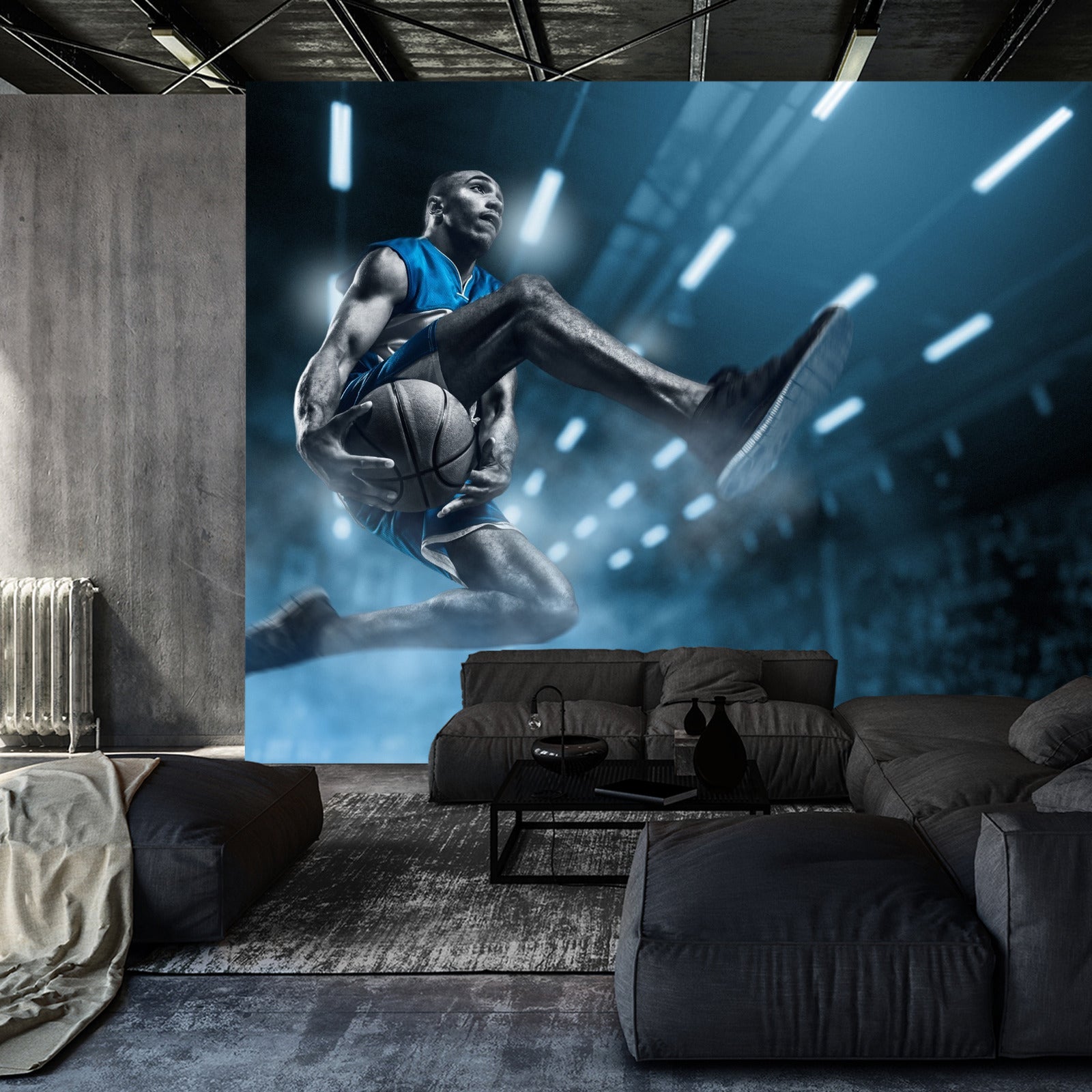 Fototapet Basketballspiller På Flukt