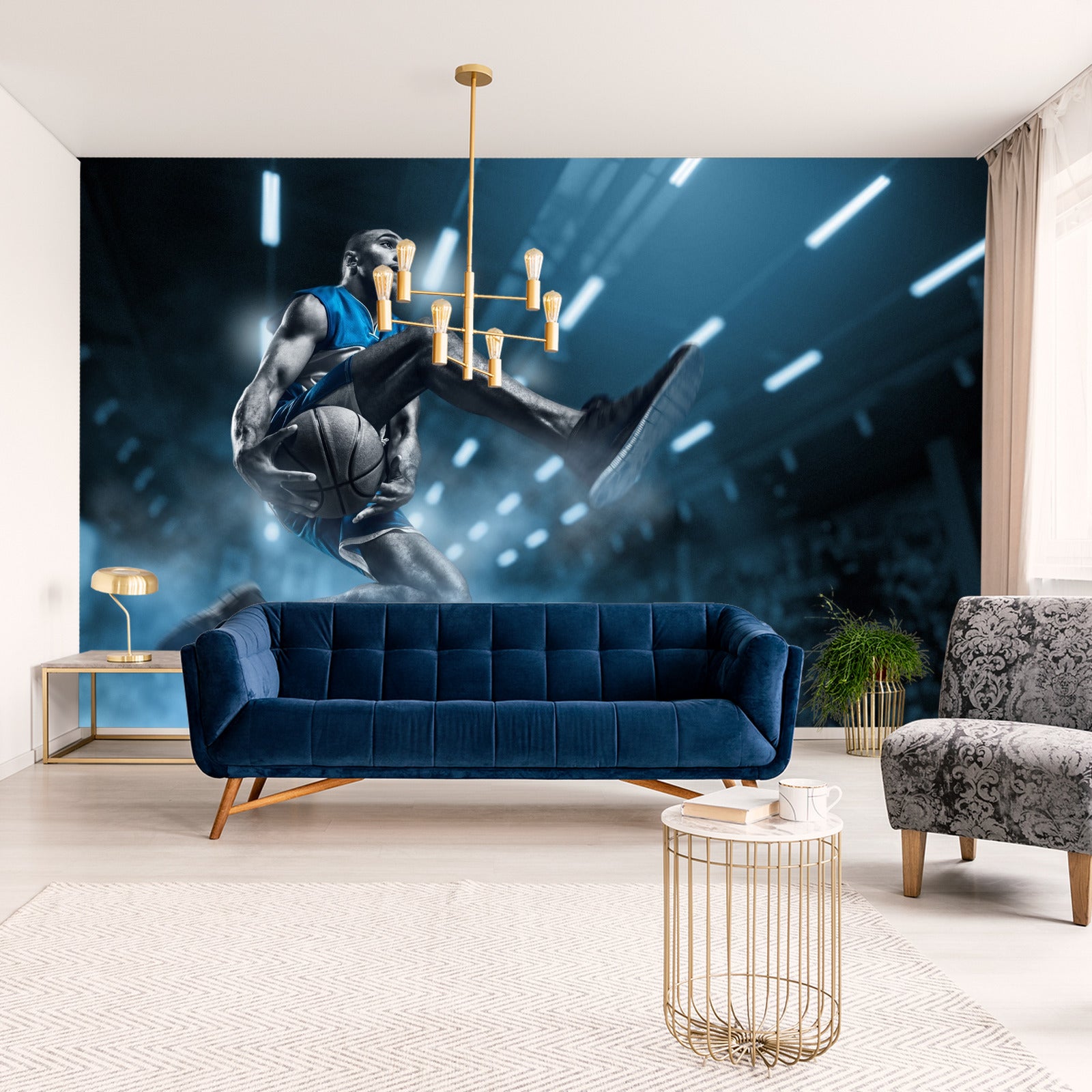 Fototapet Basketballspiller På Flukt