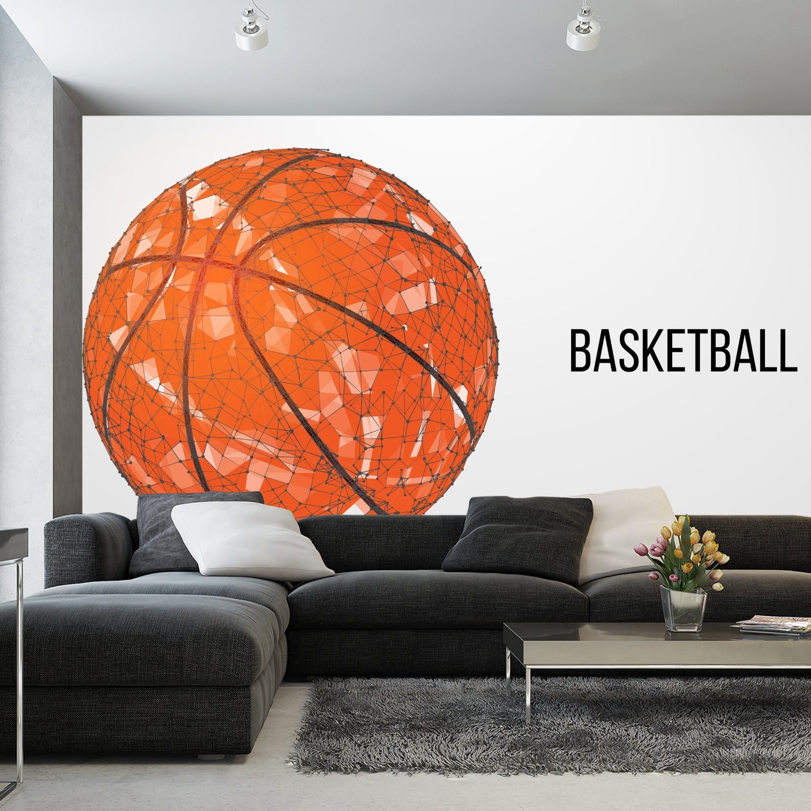 Fototapet Geometrisk Basketballball