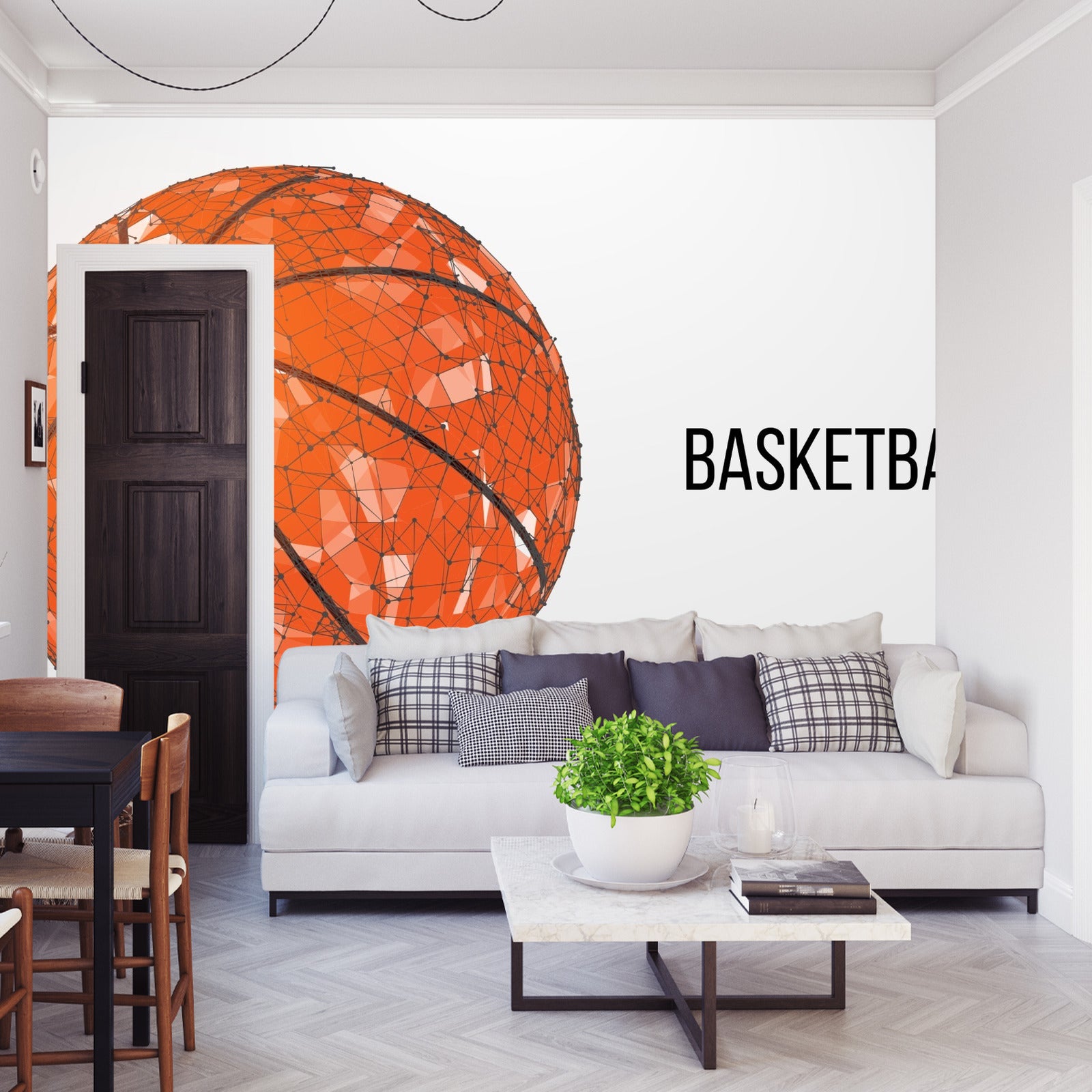 Fototapet Geometrisk Basketballball