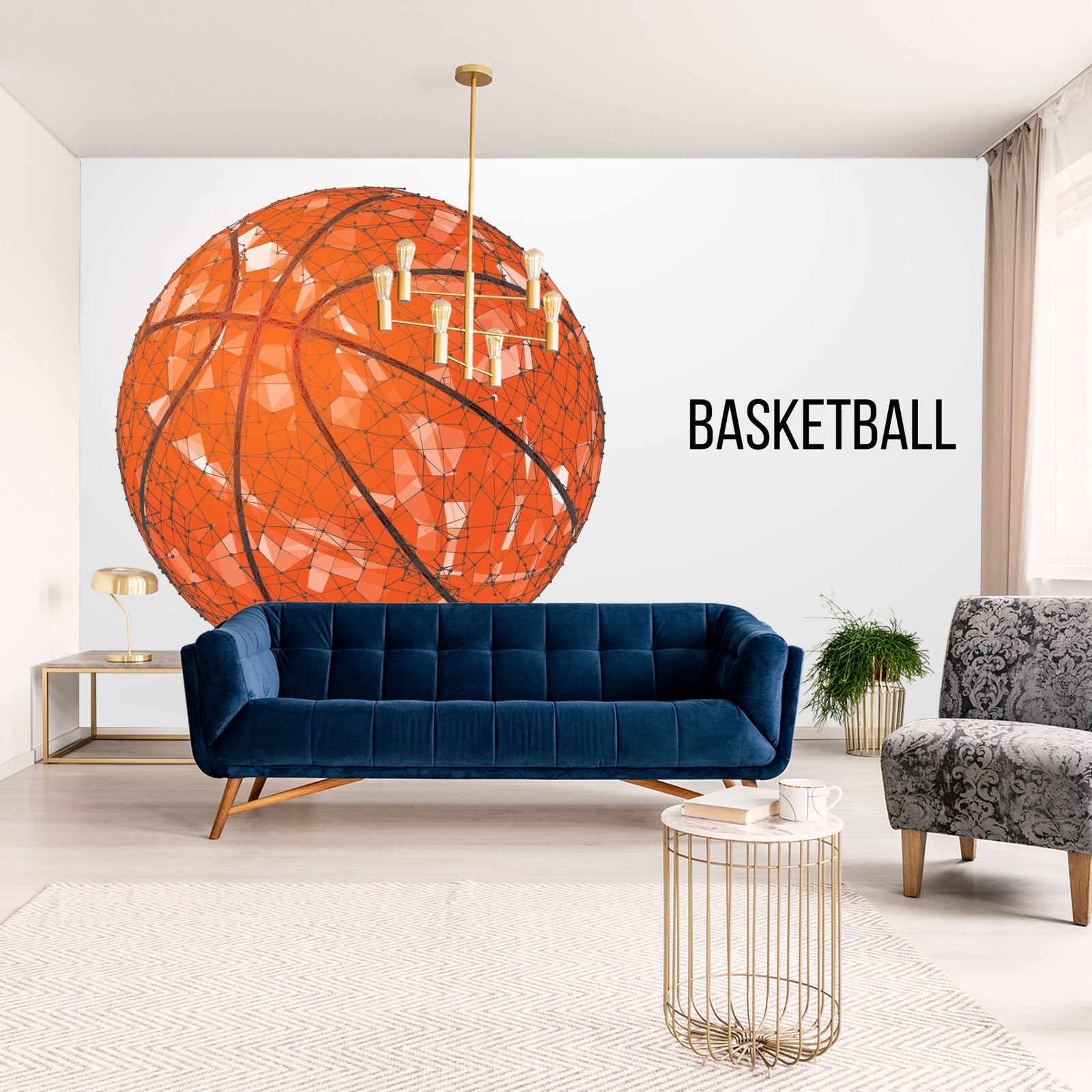 Fototapet Geometrisk Basketballball