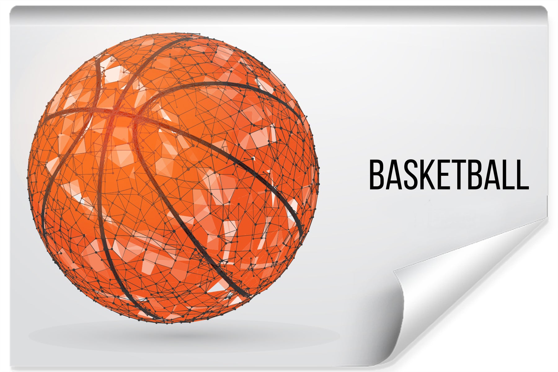 Fototapet Geometrisk Basketballball