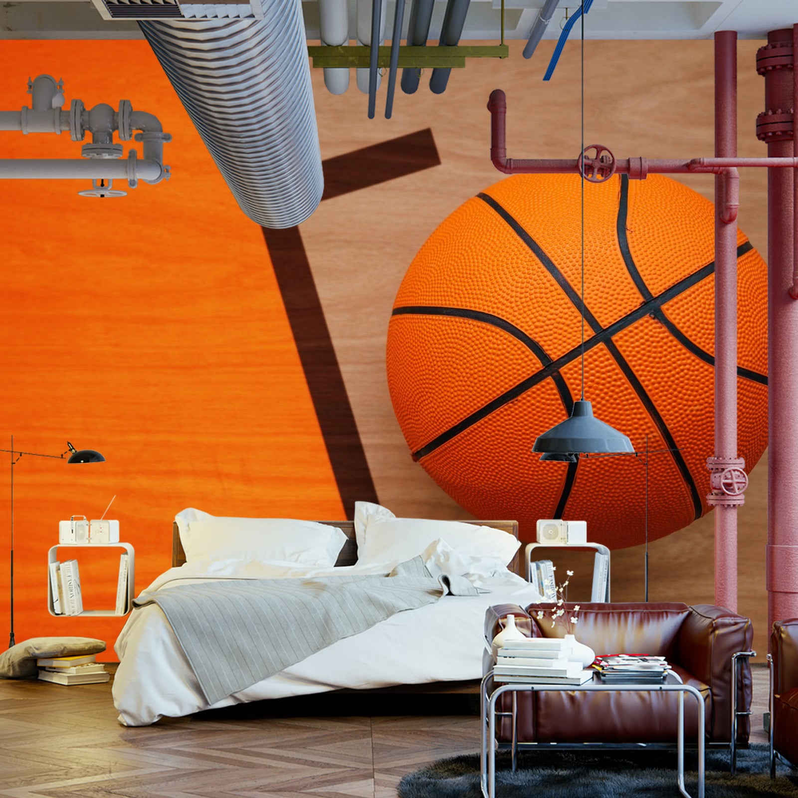 Fototapet Basketball På Banen