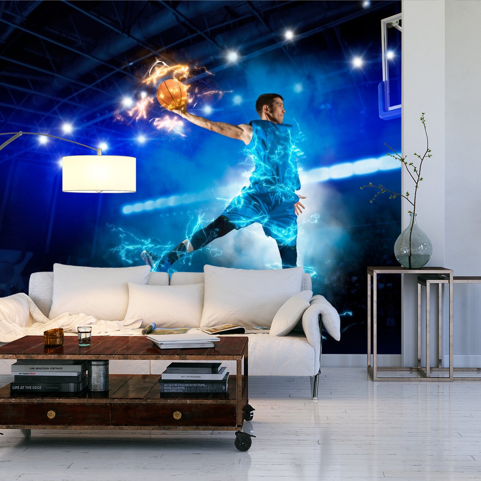 Fototapet Brennende Basketballspiller