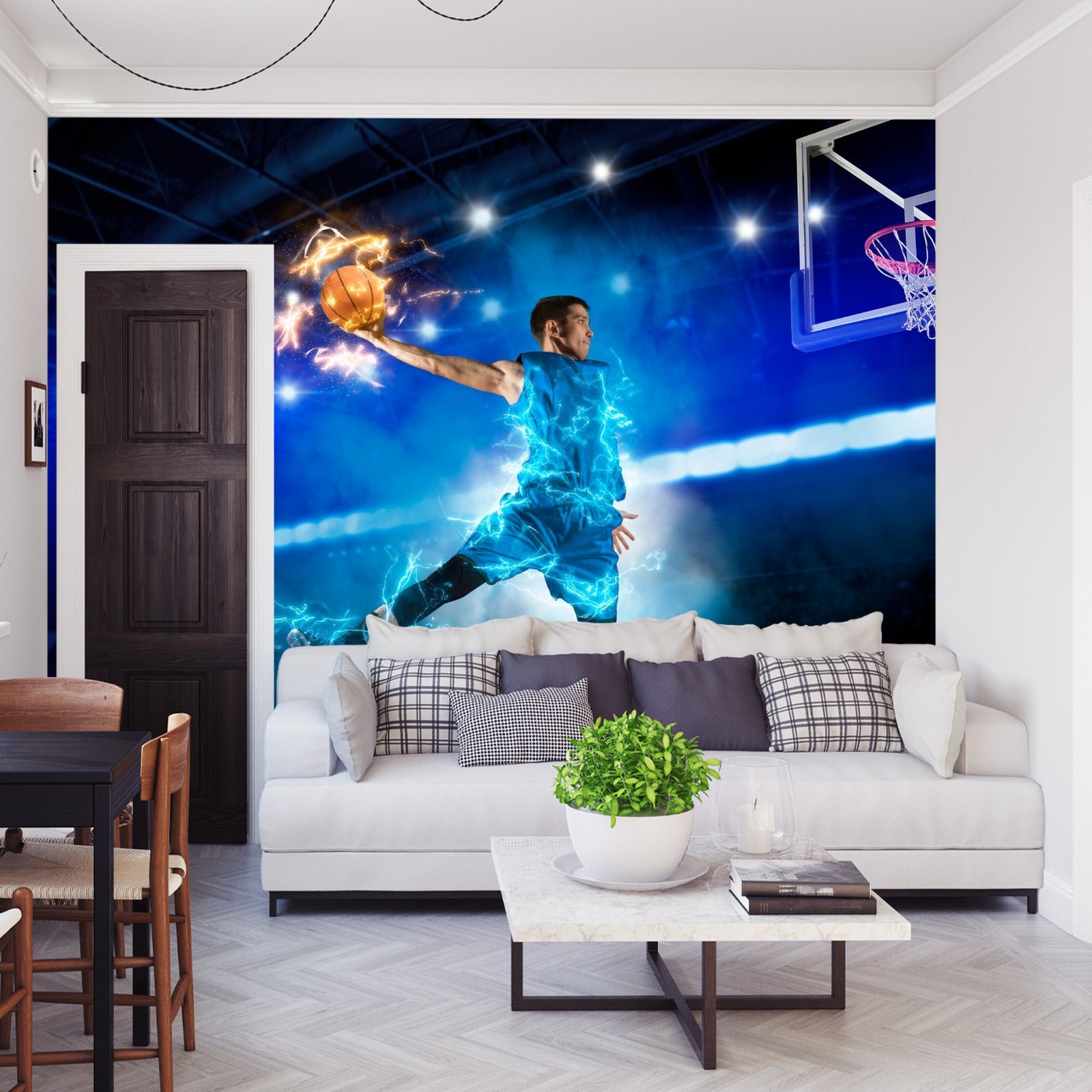 Fototapet Brennende Basketballspiller