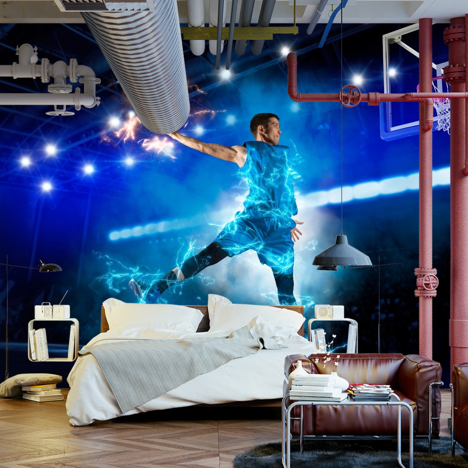 Fototapet Brennende Basketballspiller