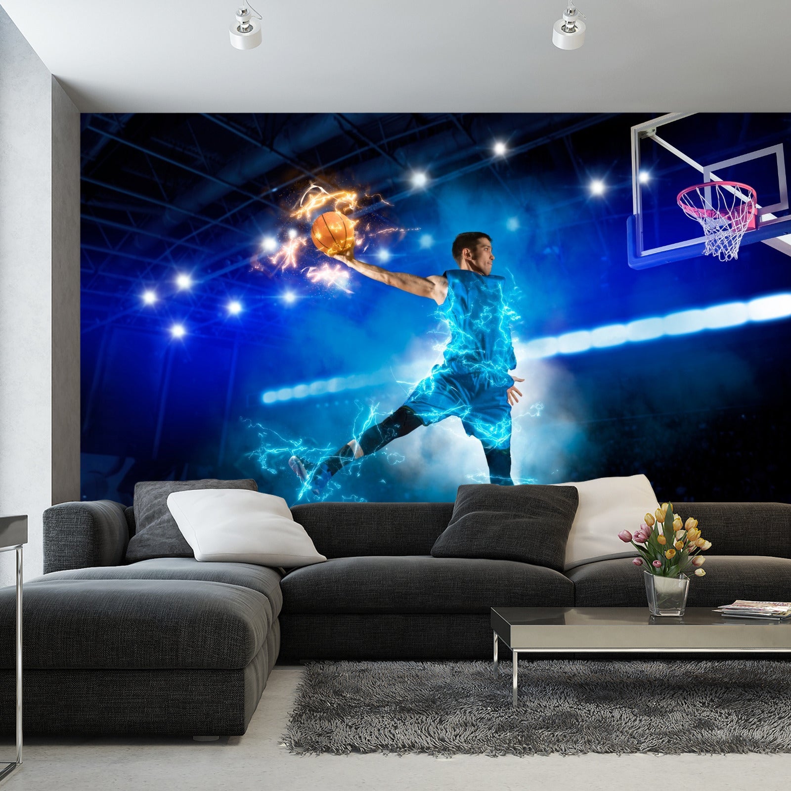 Fototapet Brennende Basketballspiller