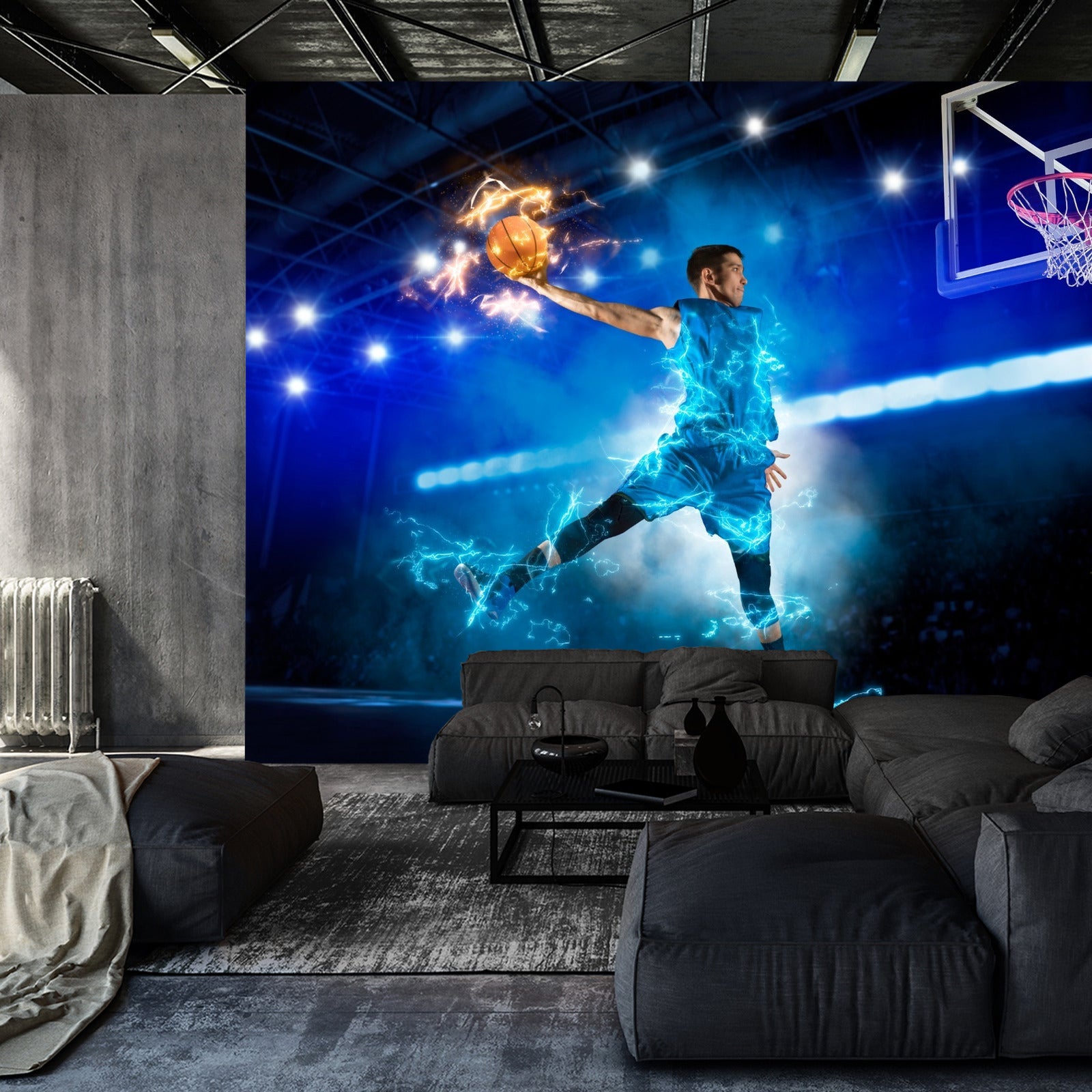 Fototapet Brennende Basketballspiller