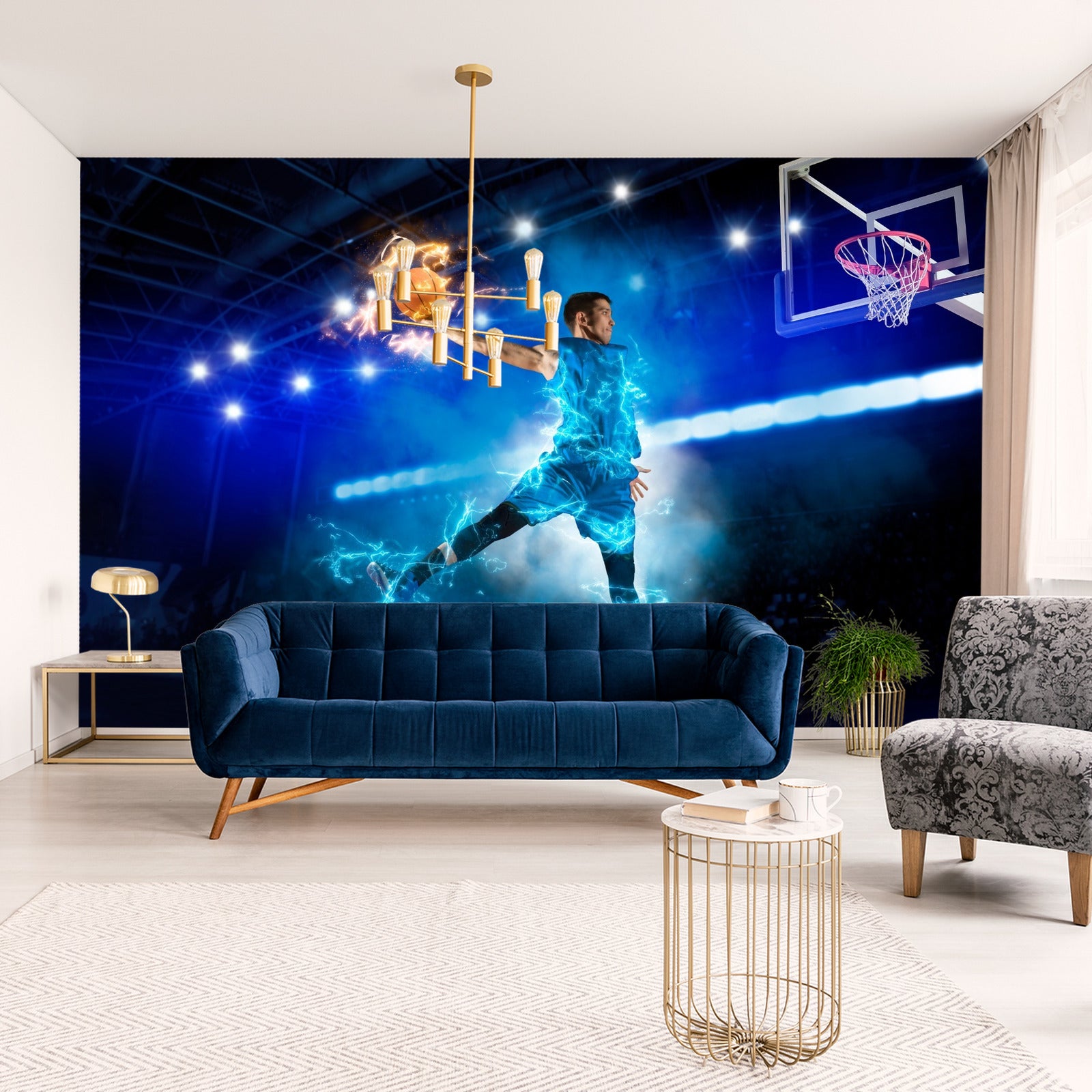 Fototapet Brennende Basketballspiller