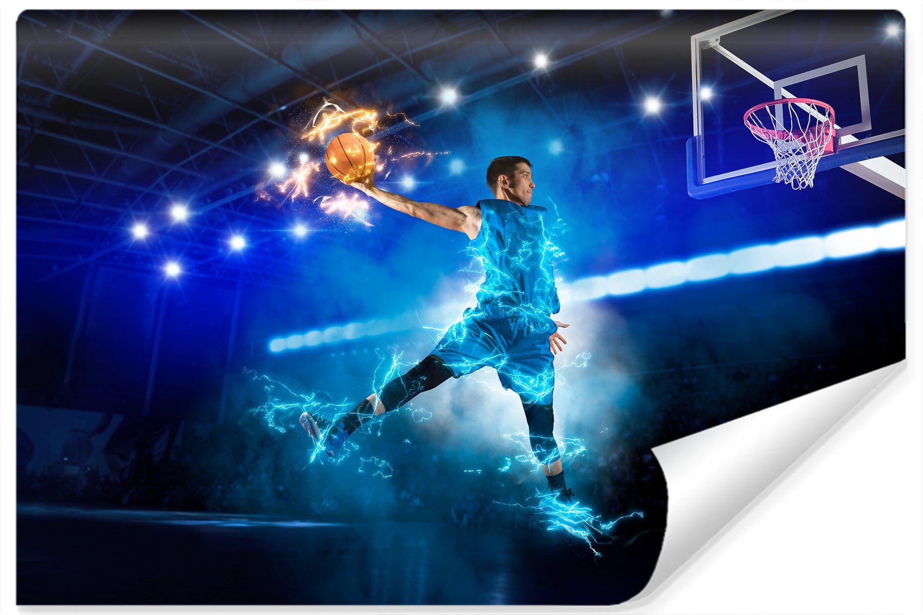 Fototapet Brennende Basketballspiller