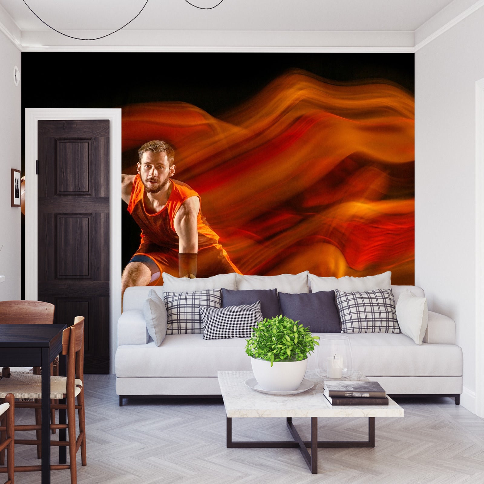 Fototapet Basketballspiller I Bevegelse