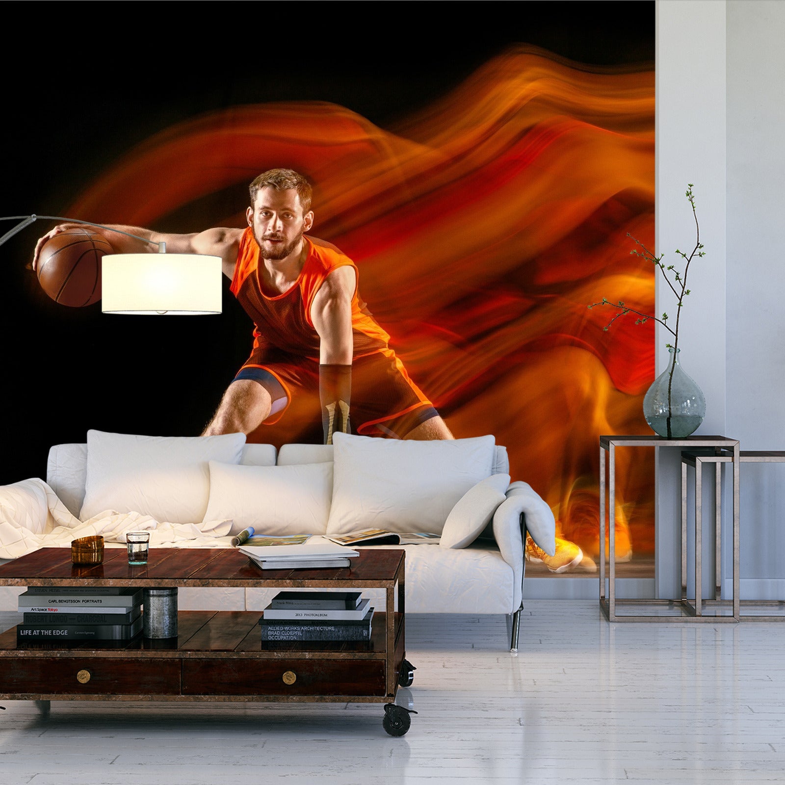 Fototapet Basketballspiller I Bevegelse